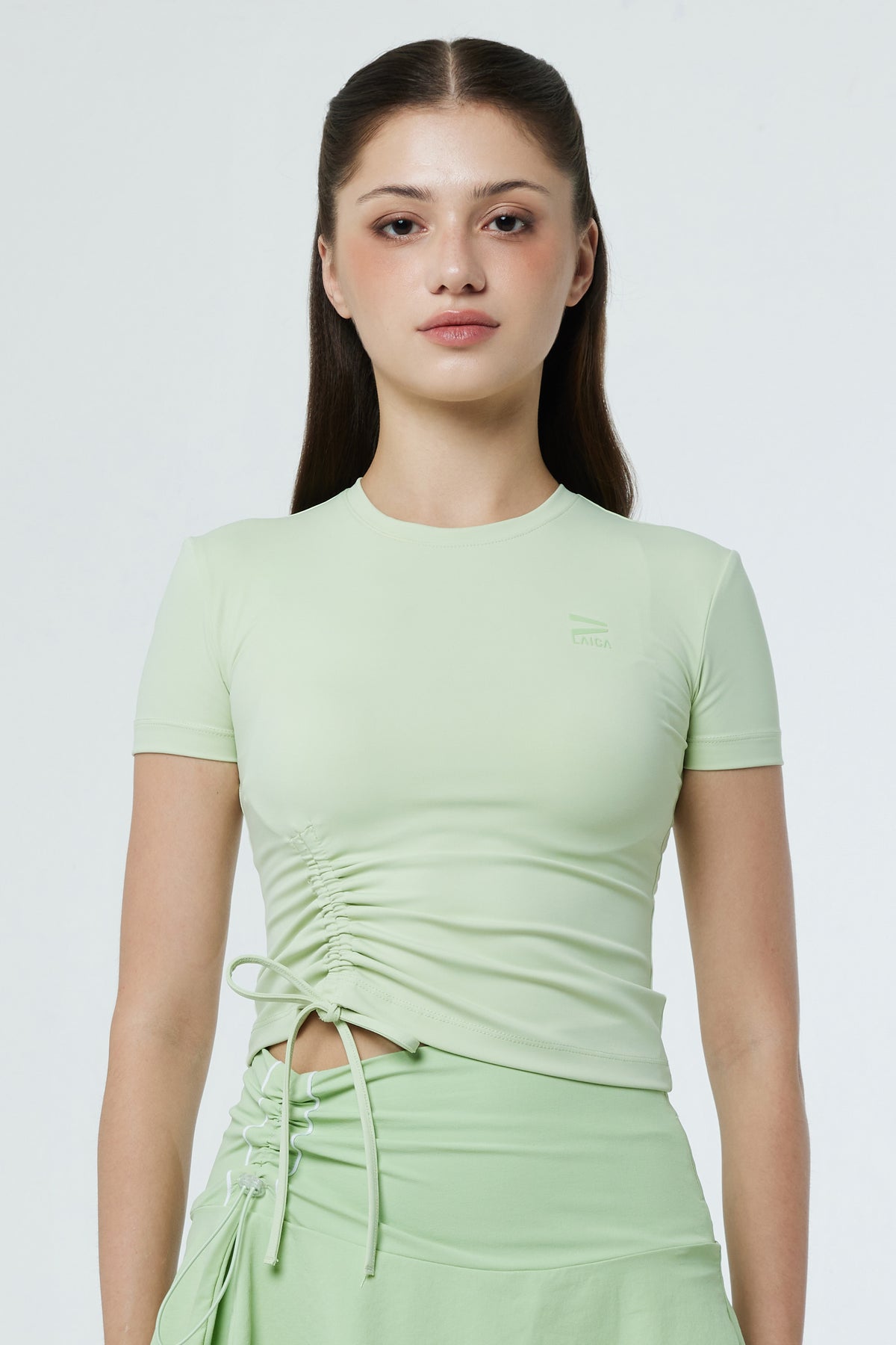LAICA RUCHED TEE - LIME