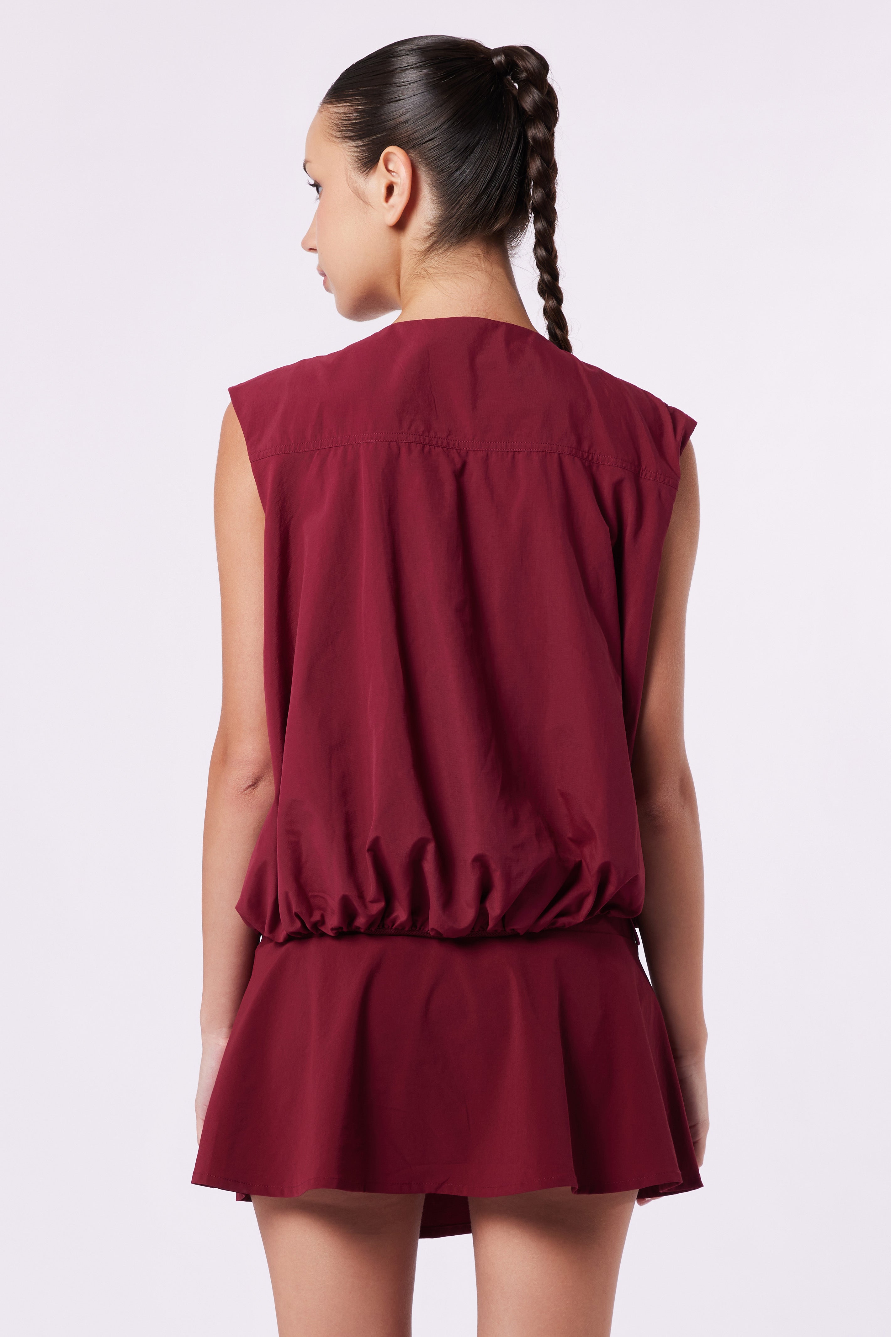 LAICA RUCHED VEST - WINE