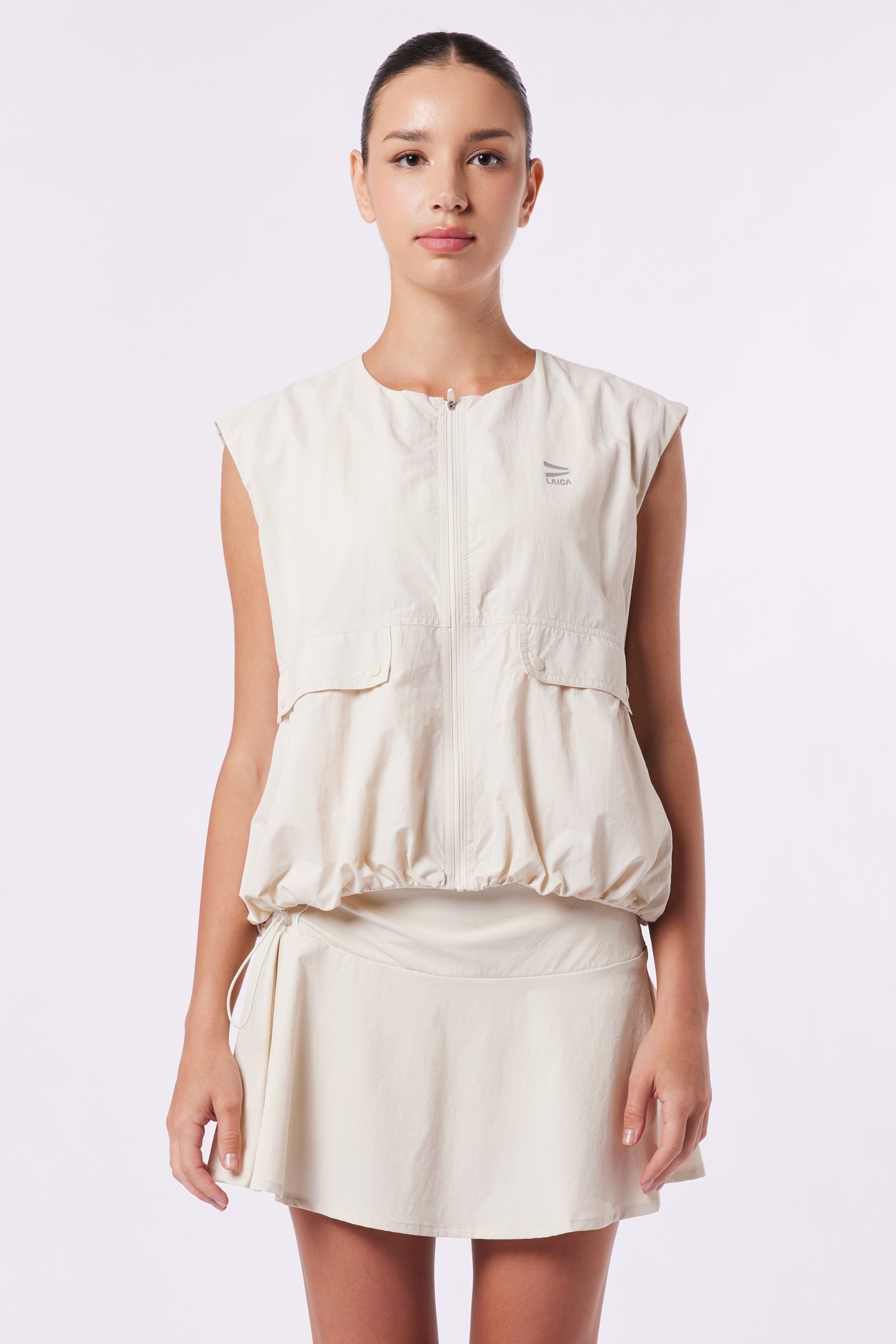 LAICA RUCHED VEST - IVORY