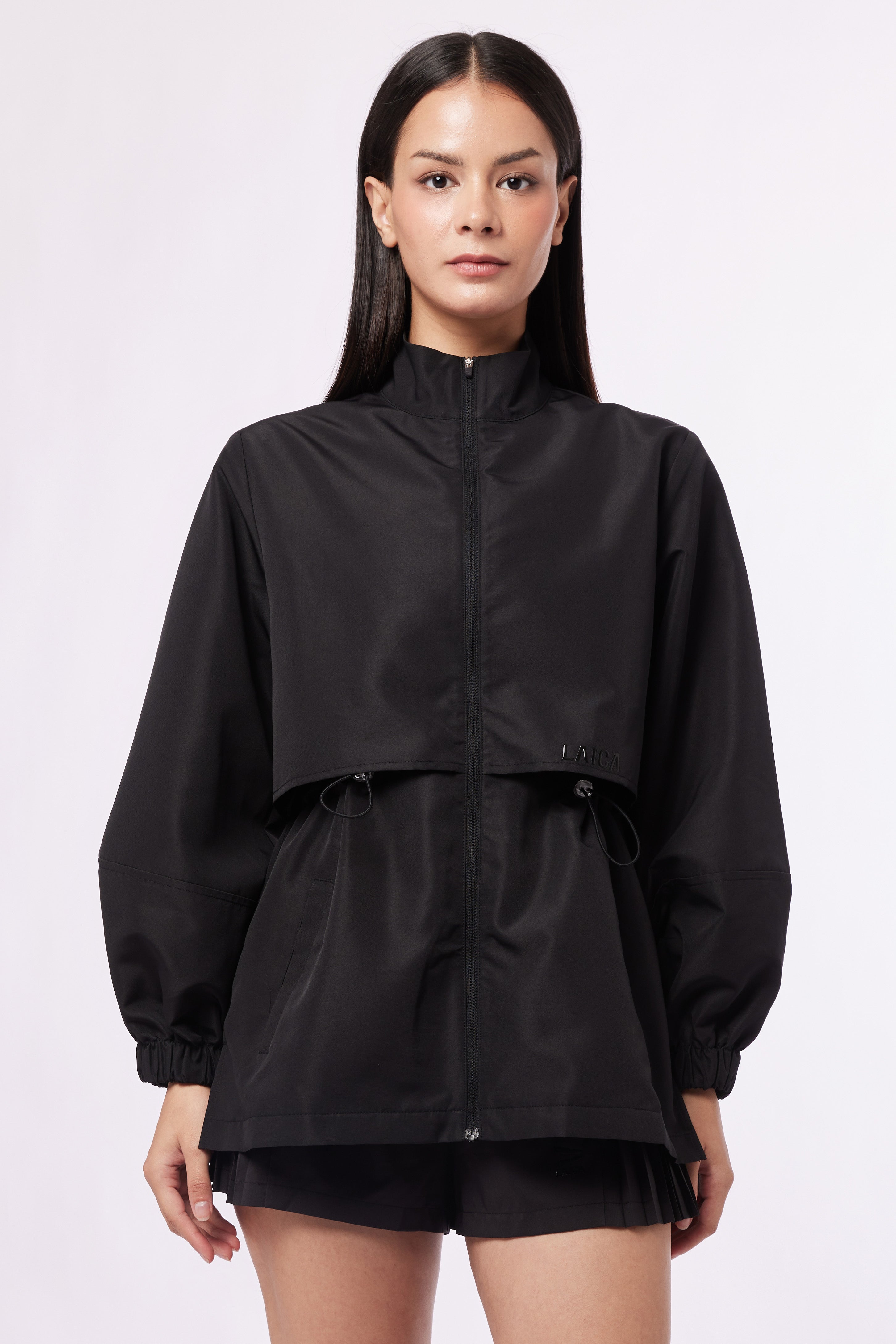LAICA RUCHED ZIP JACKET - ONYX