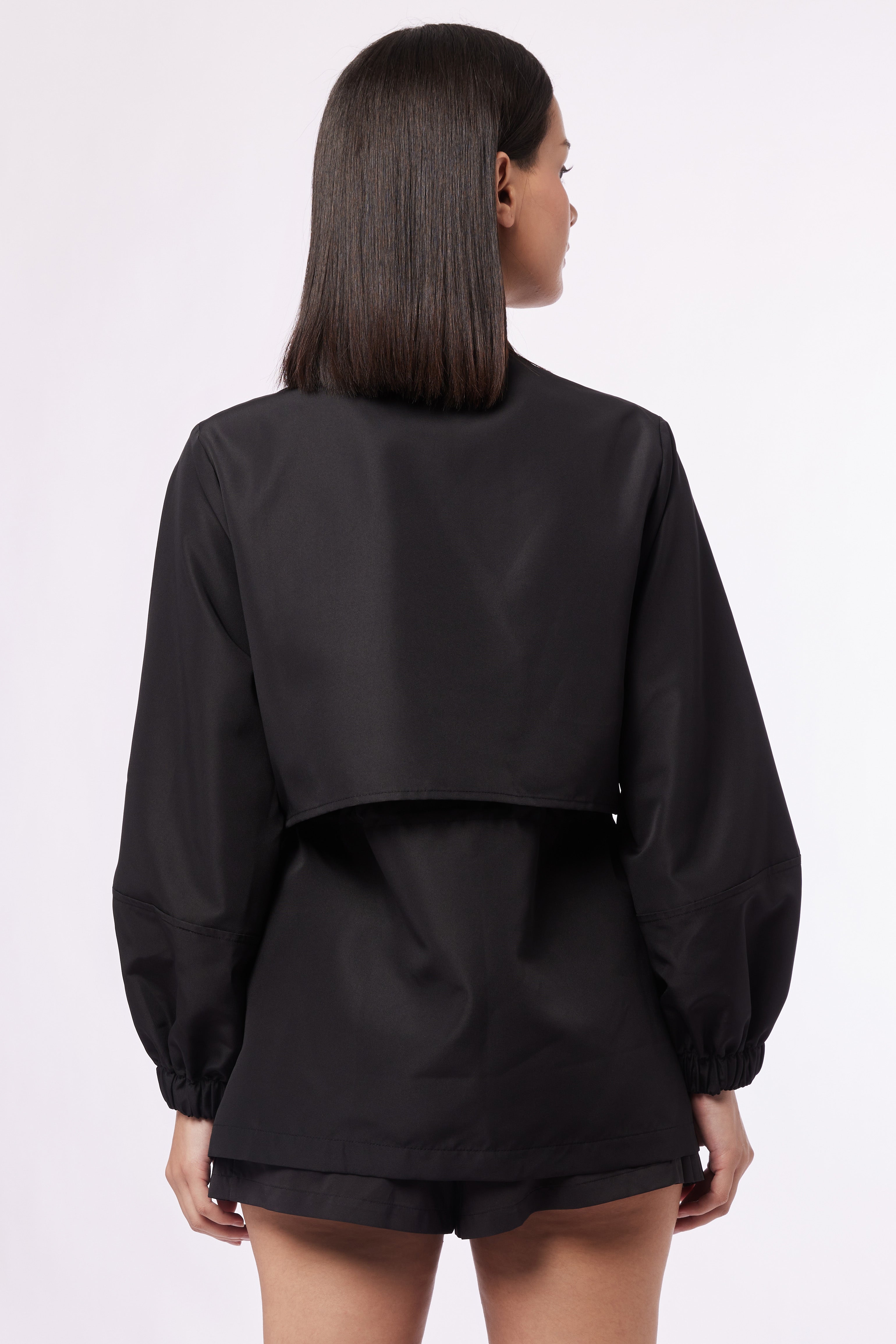 LAICA RUCHED ZIP JACKET - ONYX