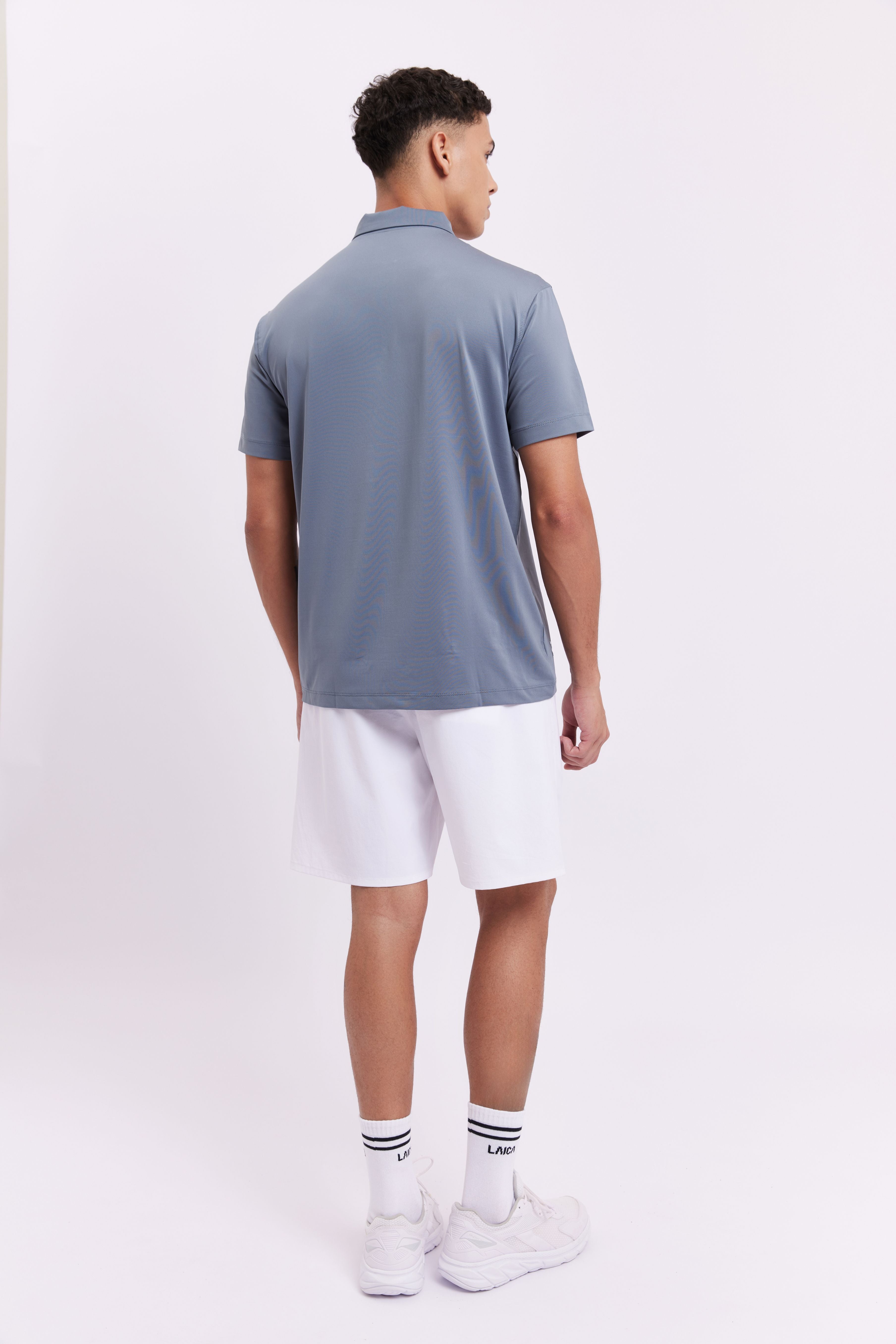 LAICA MEN TENNIS POLO - STEEL BLUE