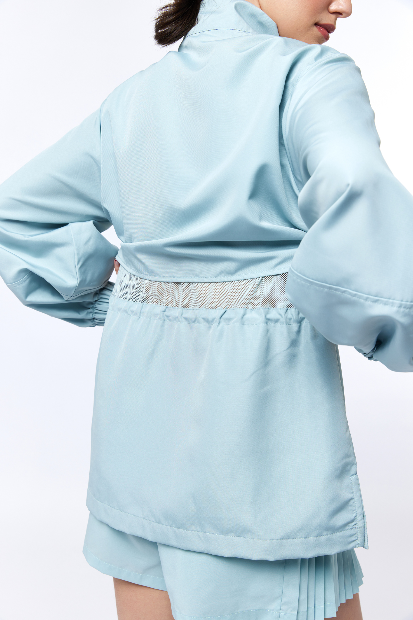 LAICA RUCHED ZIP JACKET - MOODY BLUE