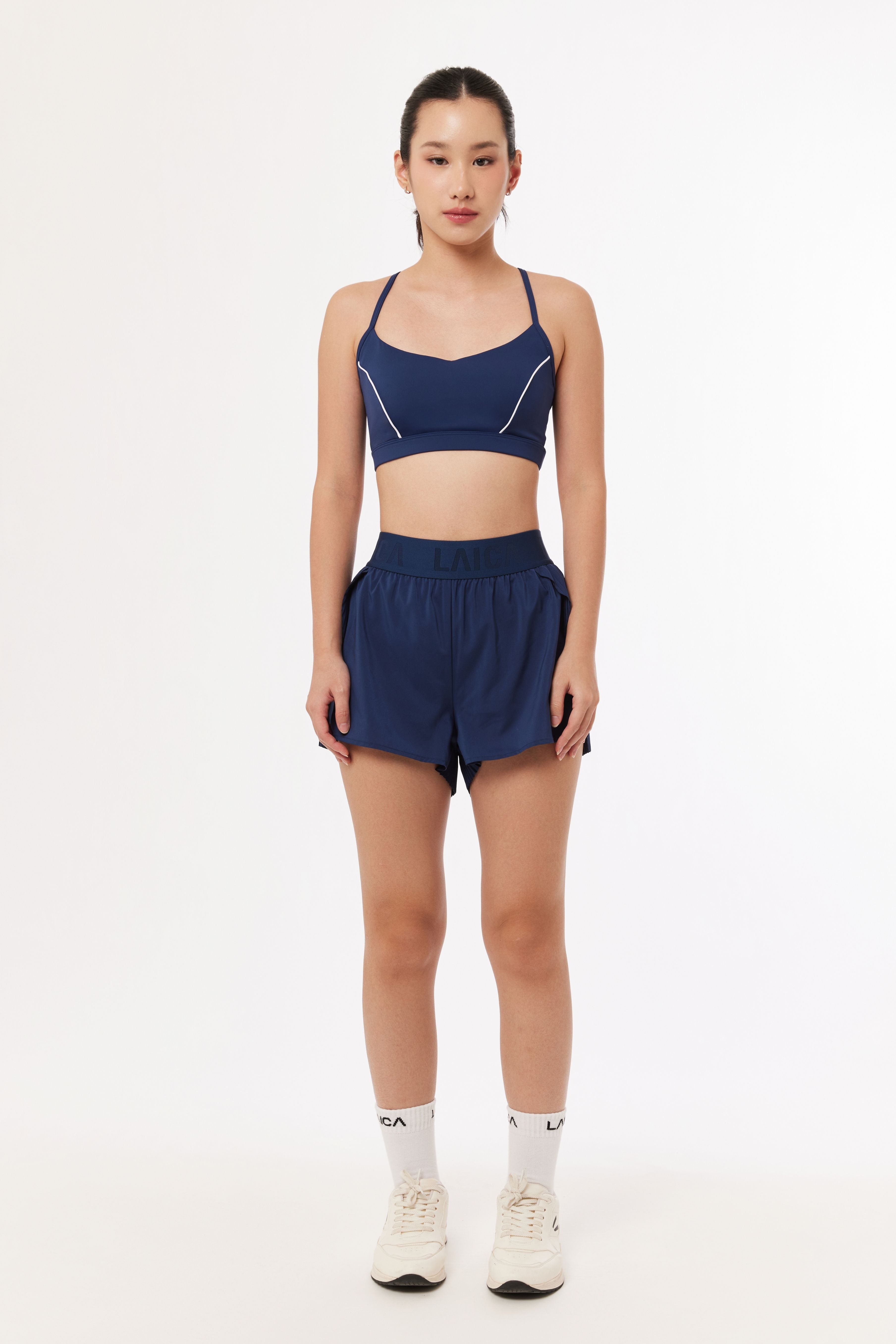 LAICA X PATRICIA PLEATED SHORT - NAVY