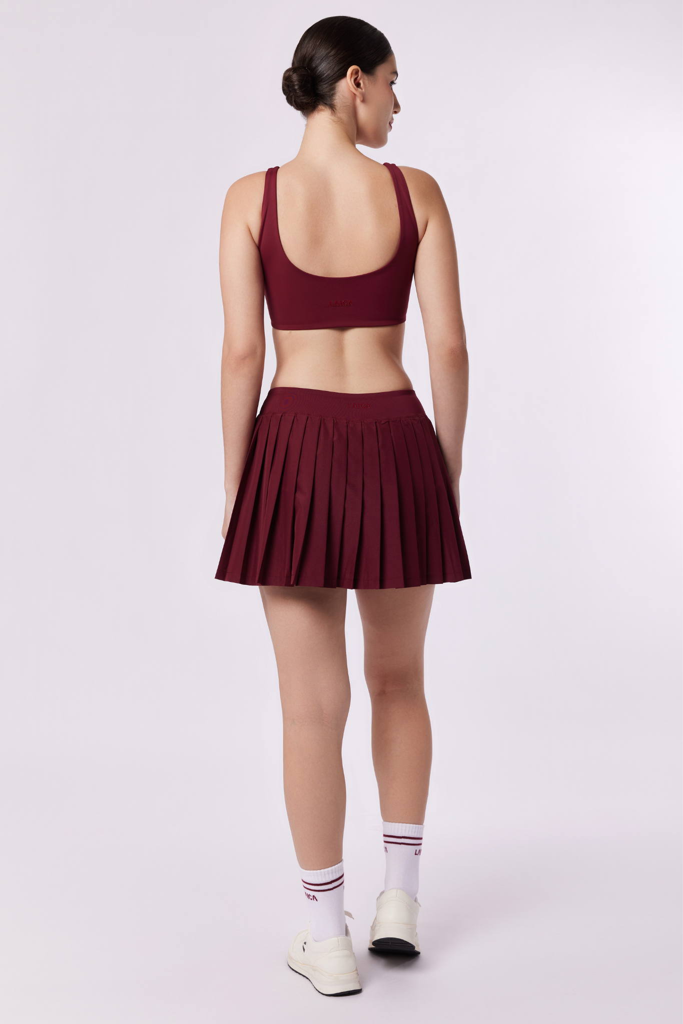 LAICA SIDE PLEATS SKIRT - WINE