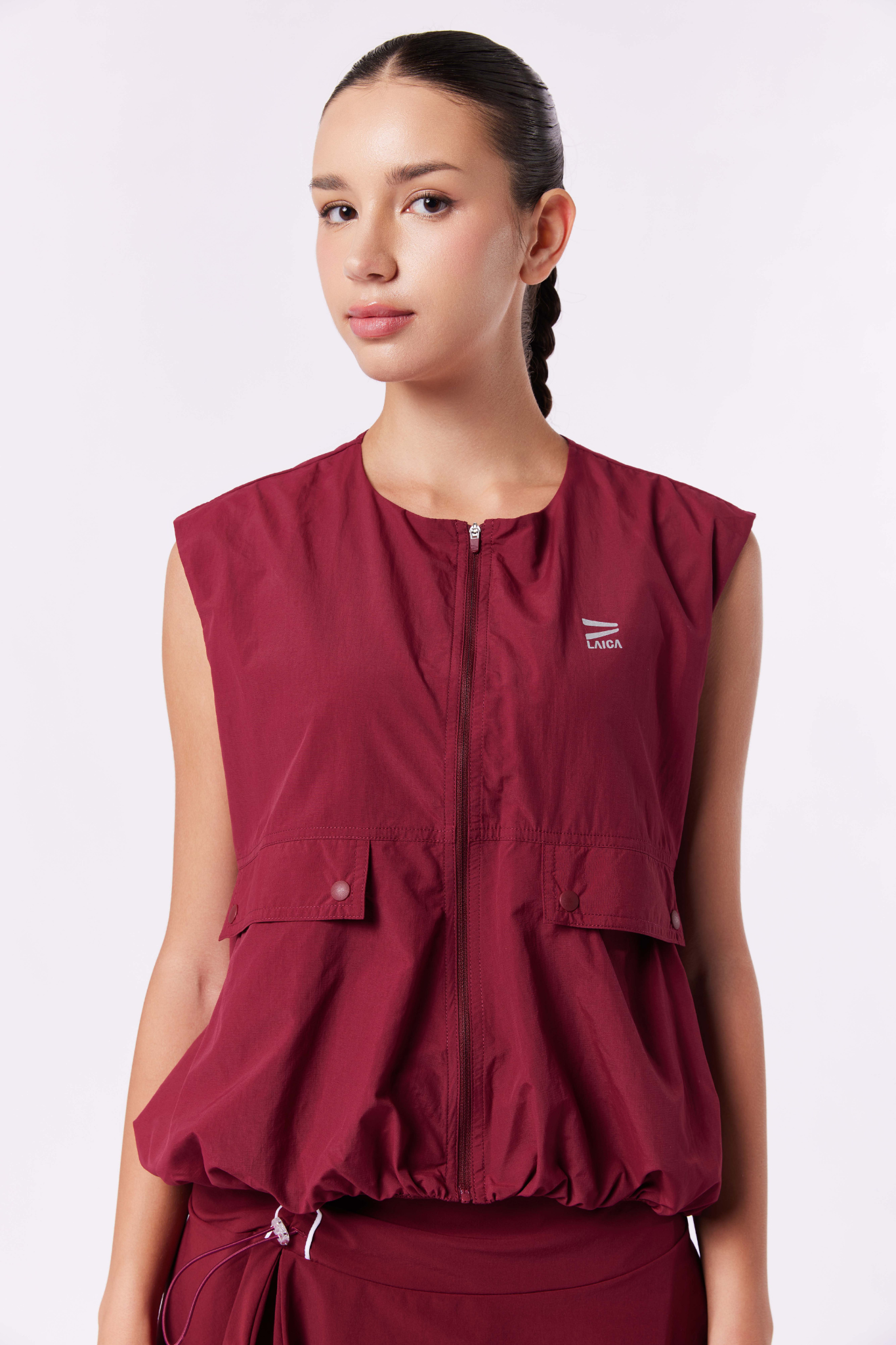 LAICA RUCHED VEST - WINE