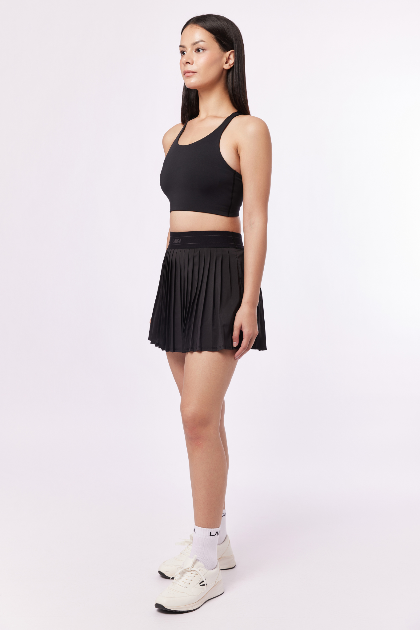 LAICA COURT PLEATS SKIRT - ONYX