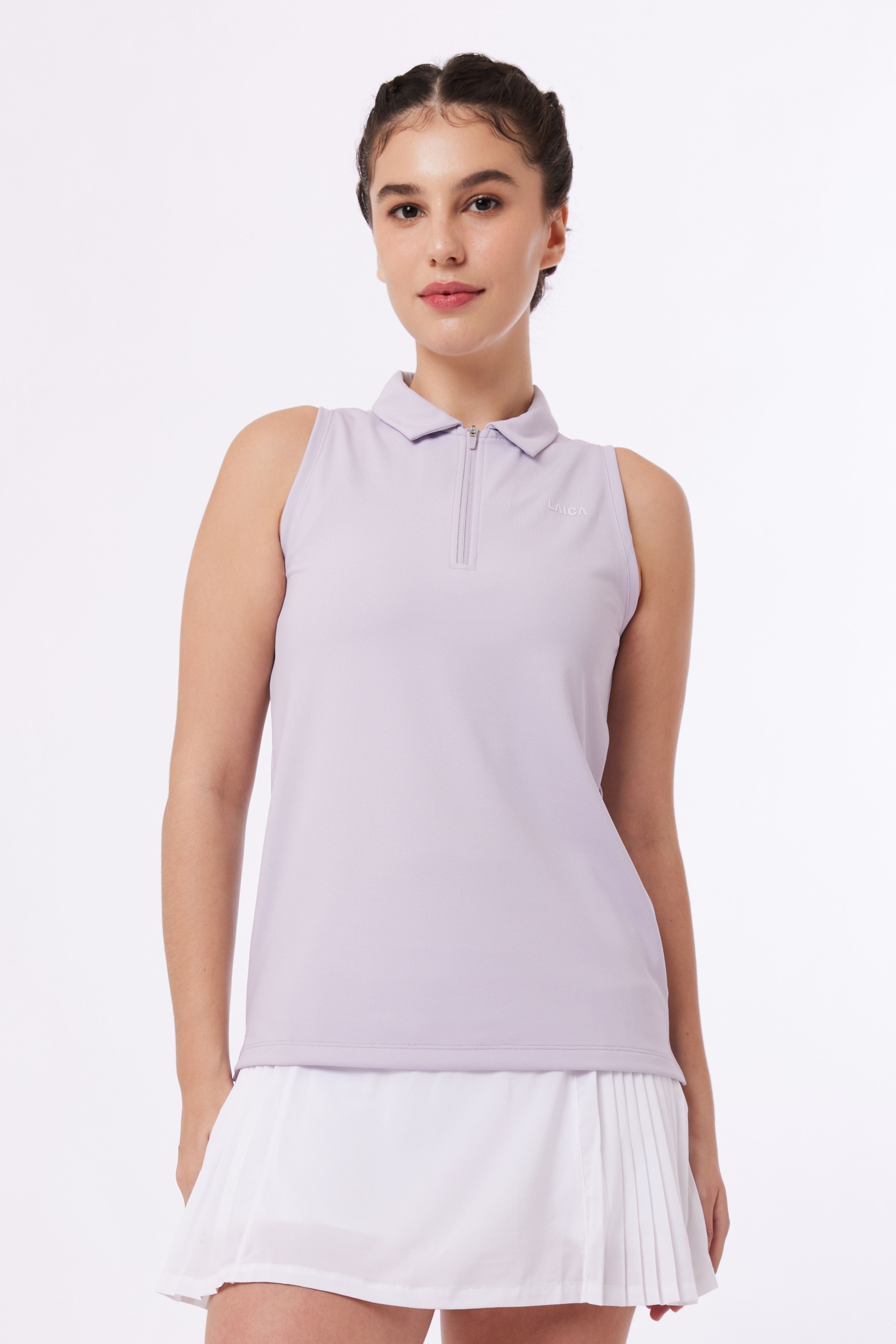 LAICA COURT TEE ZIPPER - MISTY LILAC