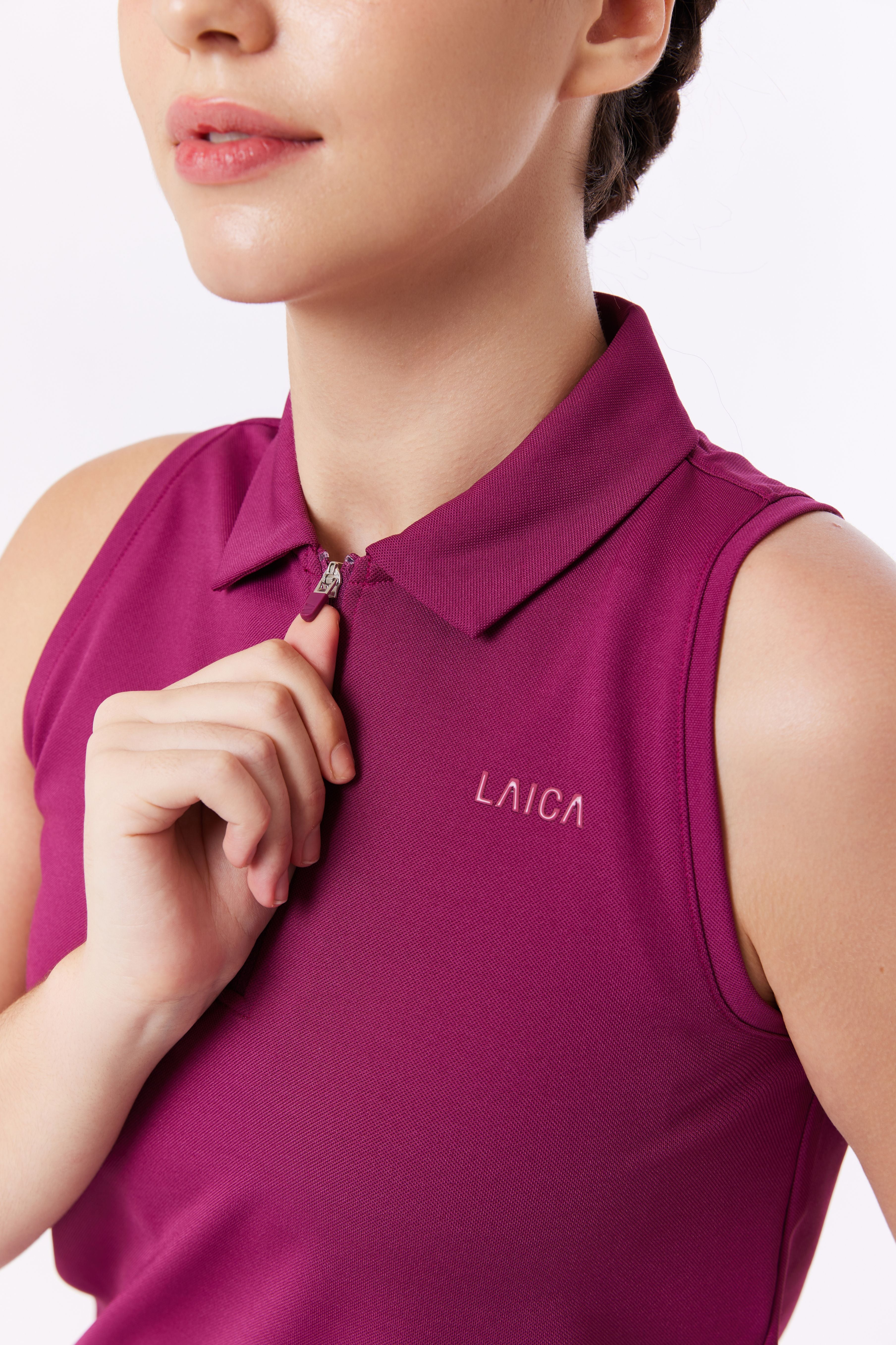LAICA COURT TEE ZIPPER - PLUM