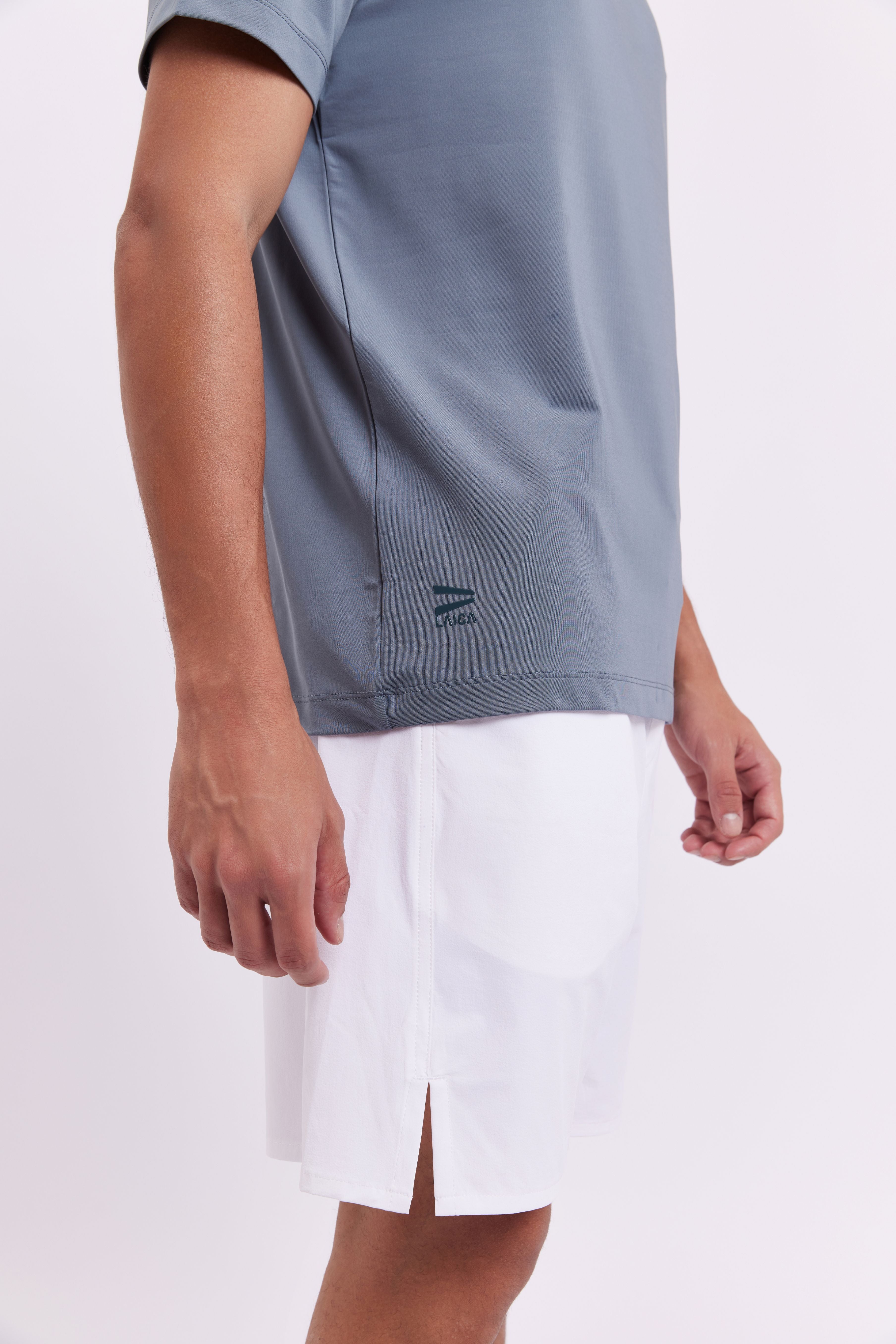 LAICA MEN TENNIS POLO - STEEL BLUE