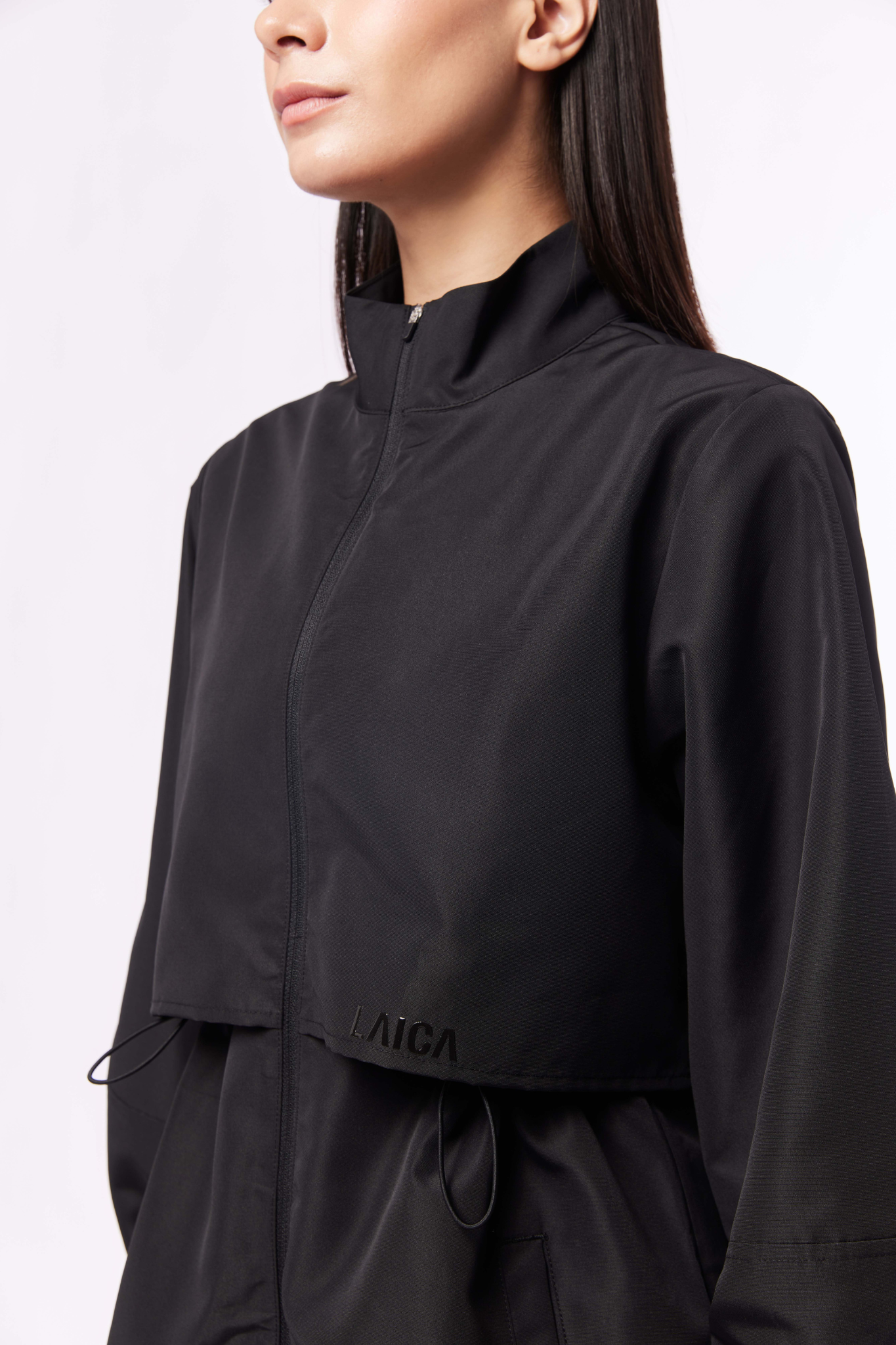 LAICA RUCHED ZIP JACKET - ONYX