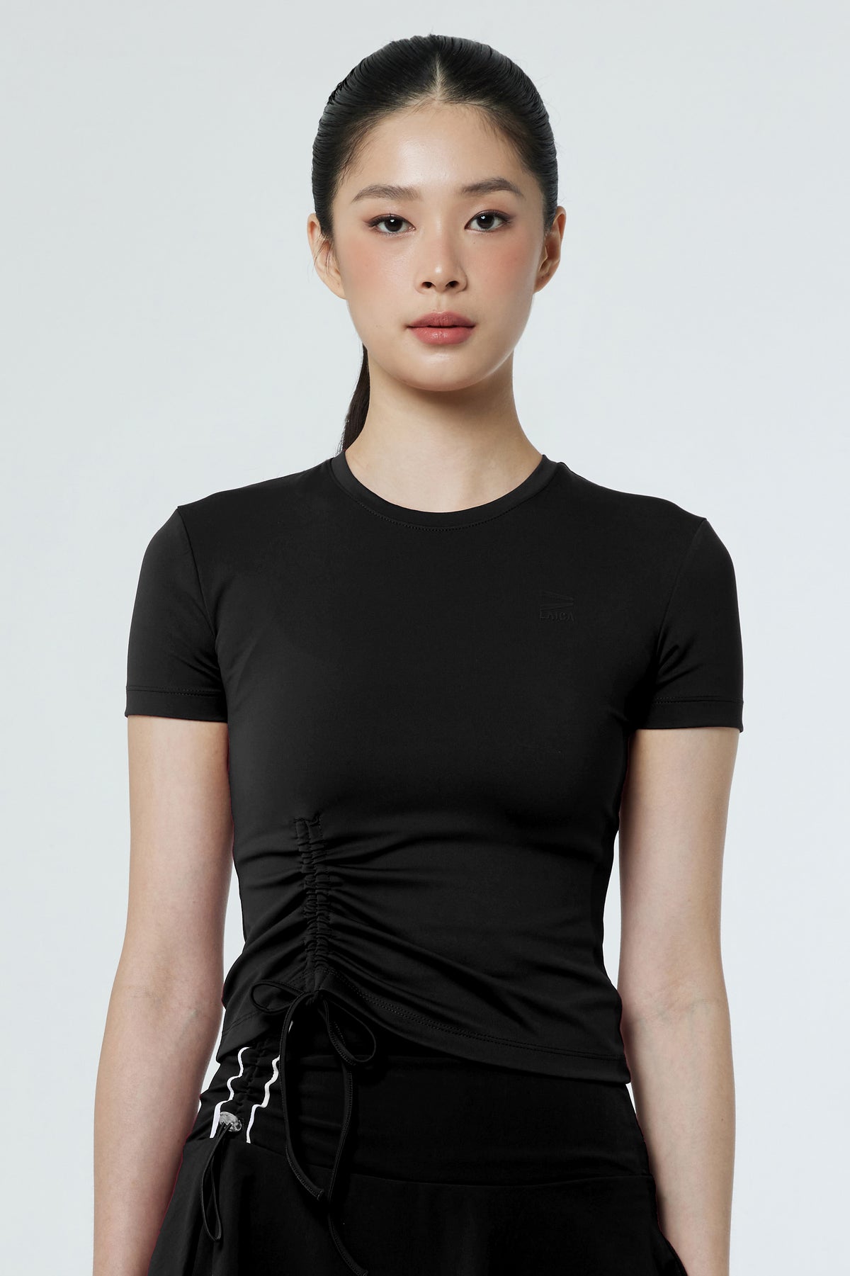 LAICA RUCHED TEE - ONYX