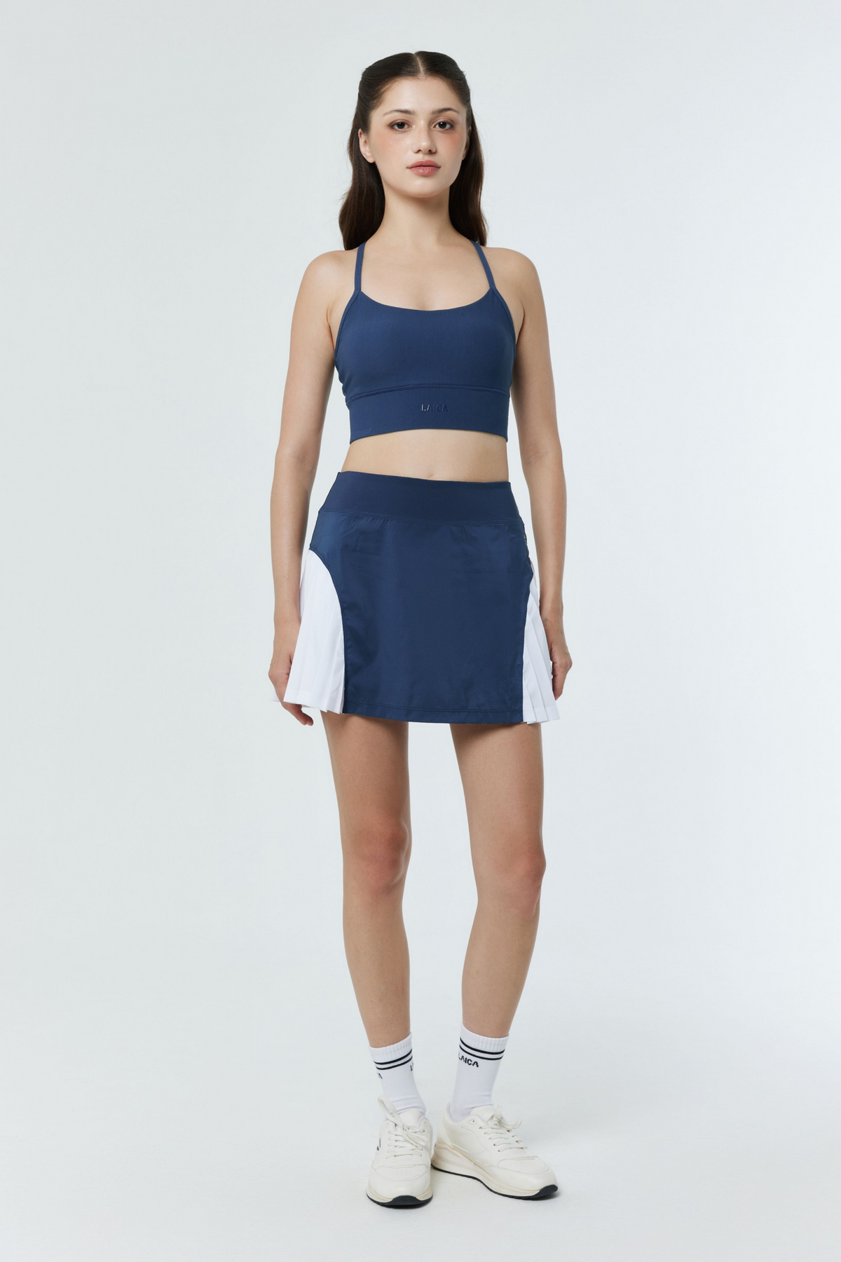 LAICA LIST SKIRT - TRUE NAVY