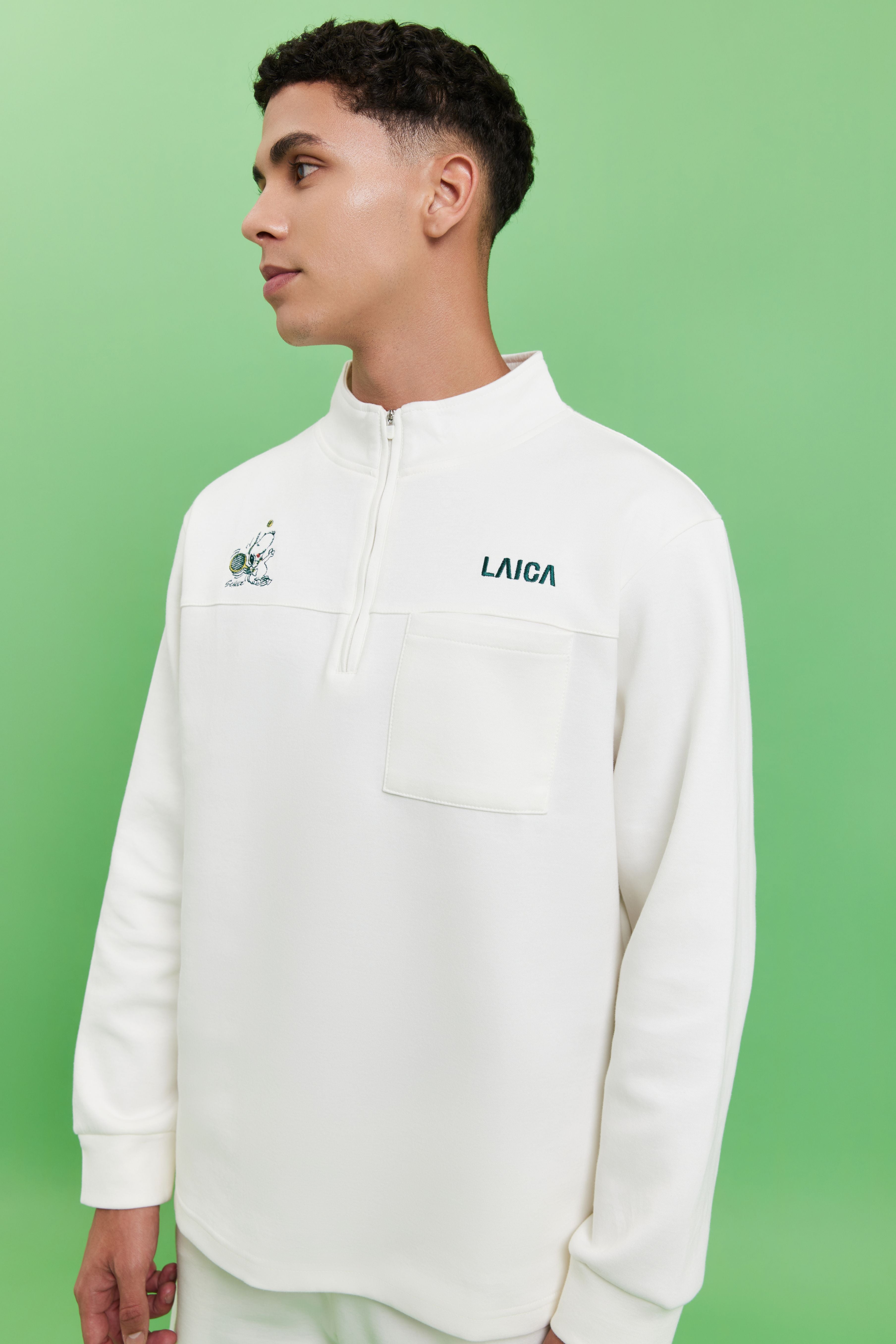 LAICA X PEANUTS MENS Half-Zip SWEATSHIRT - BETON