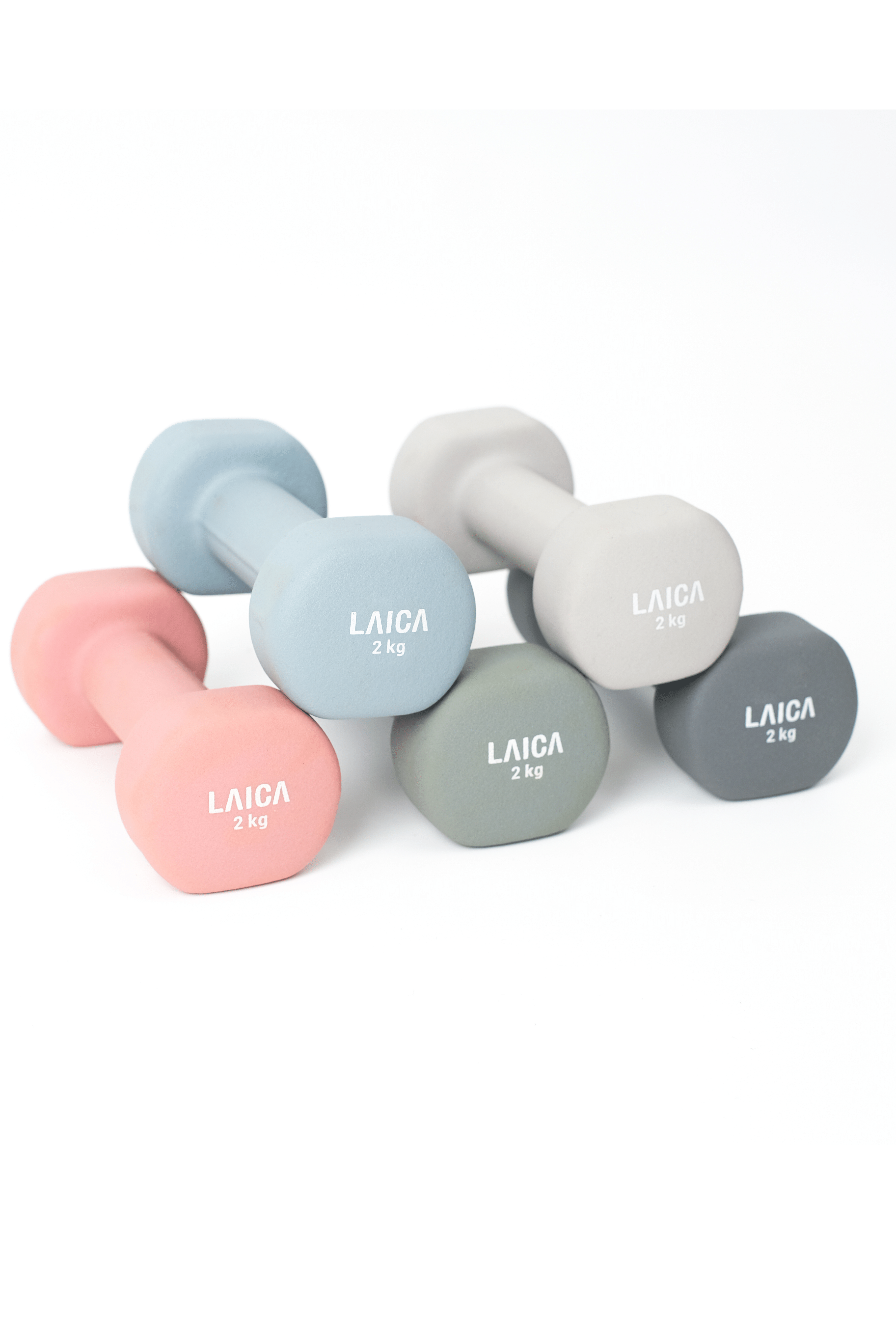 LAICA Non-Slip Dumbbell 2KG - Dark Grey
