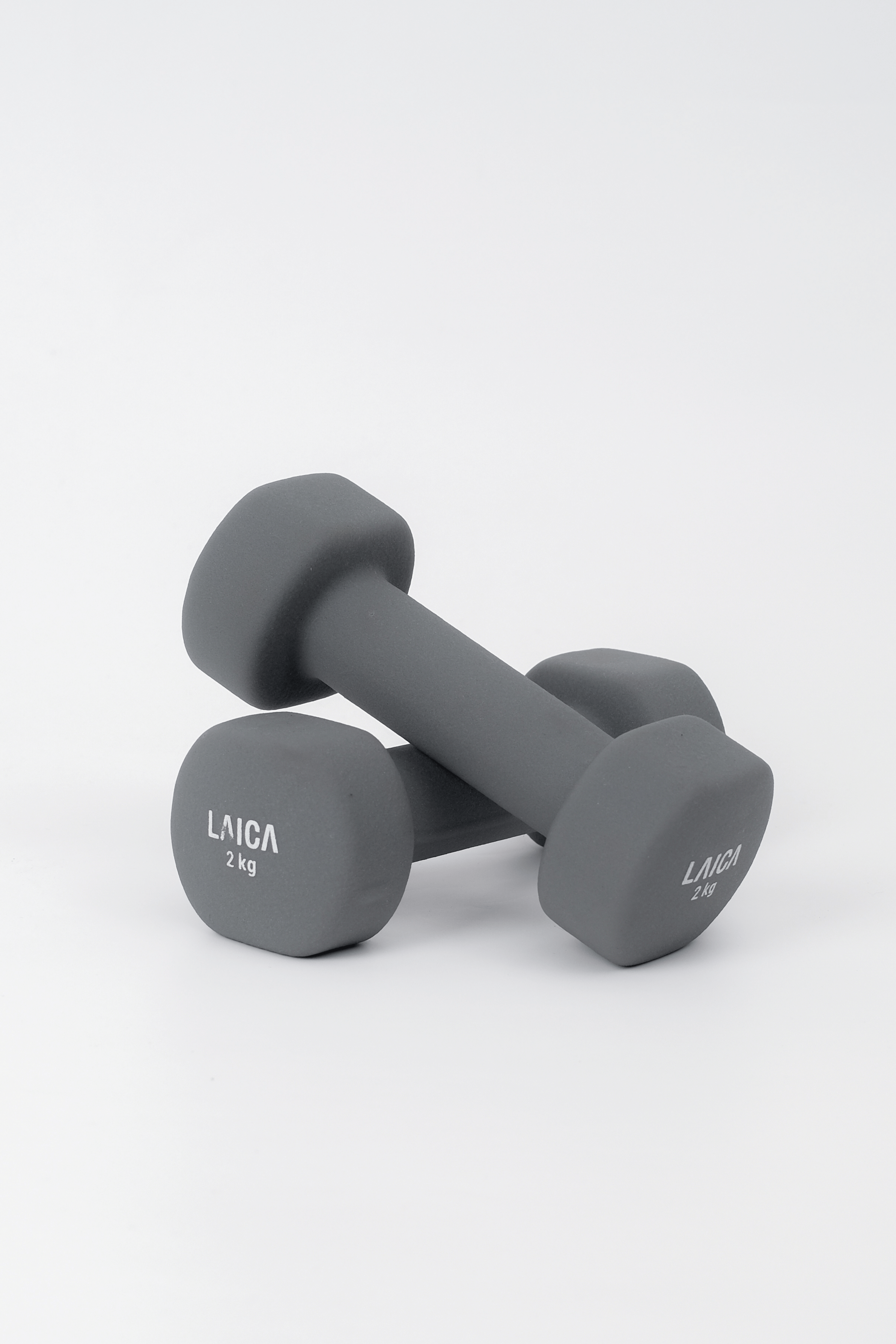 LAICA Non-Slip Dumbbell 2KG - Dark Grey