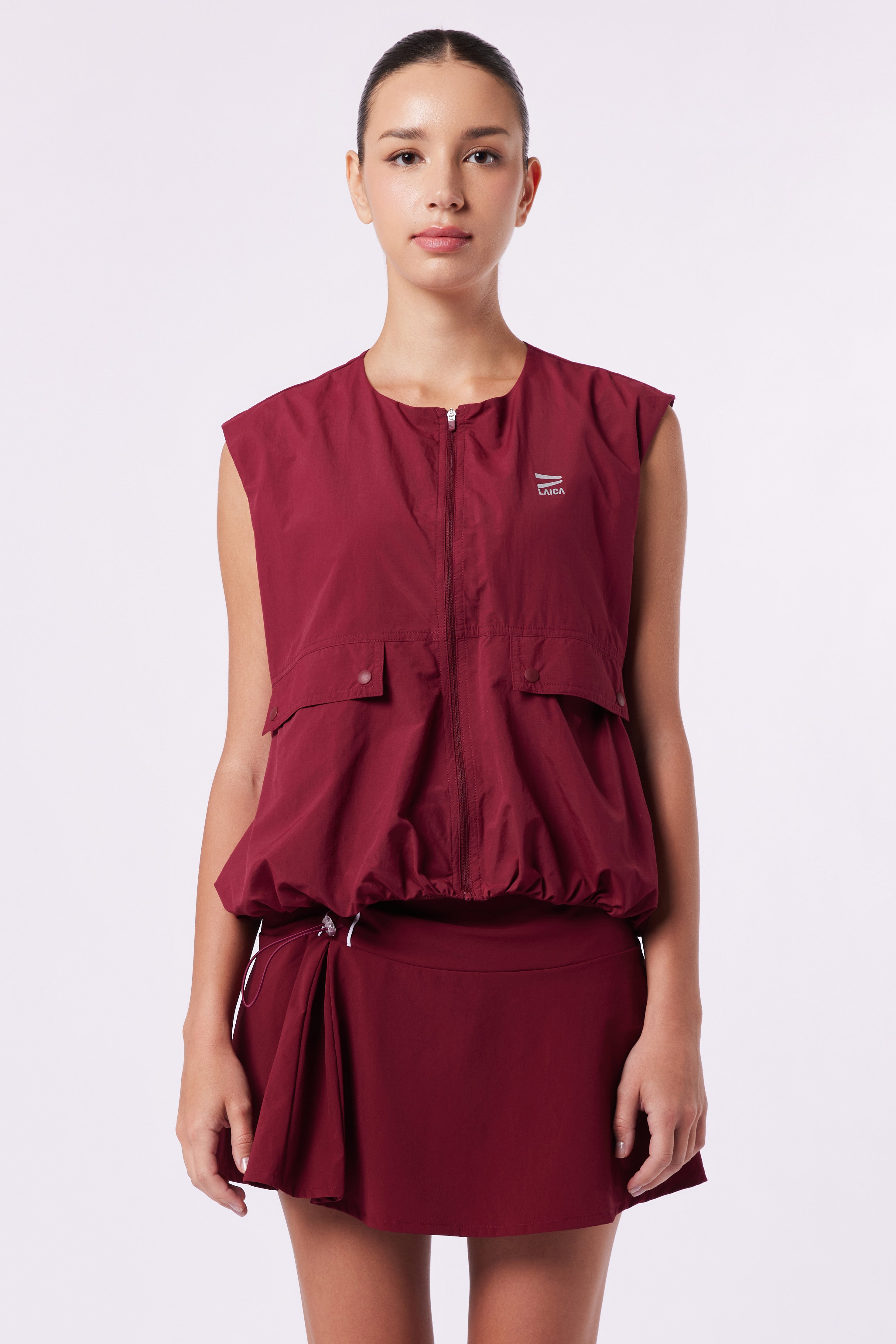 LAICA RUCHED VEST - WINE