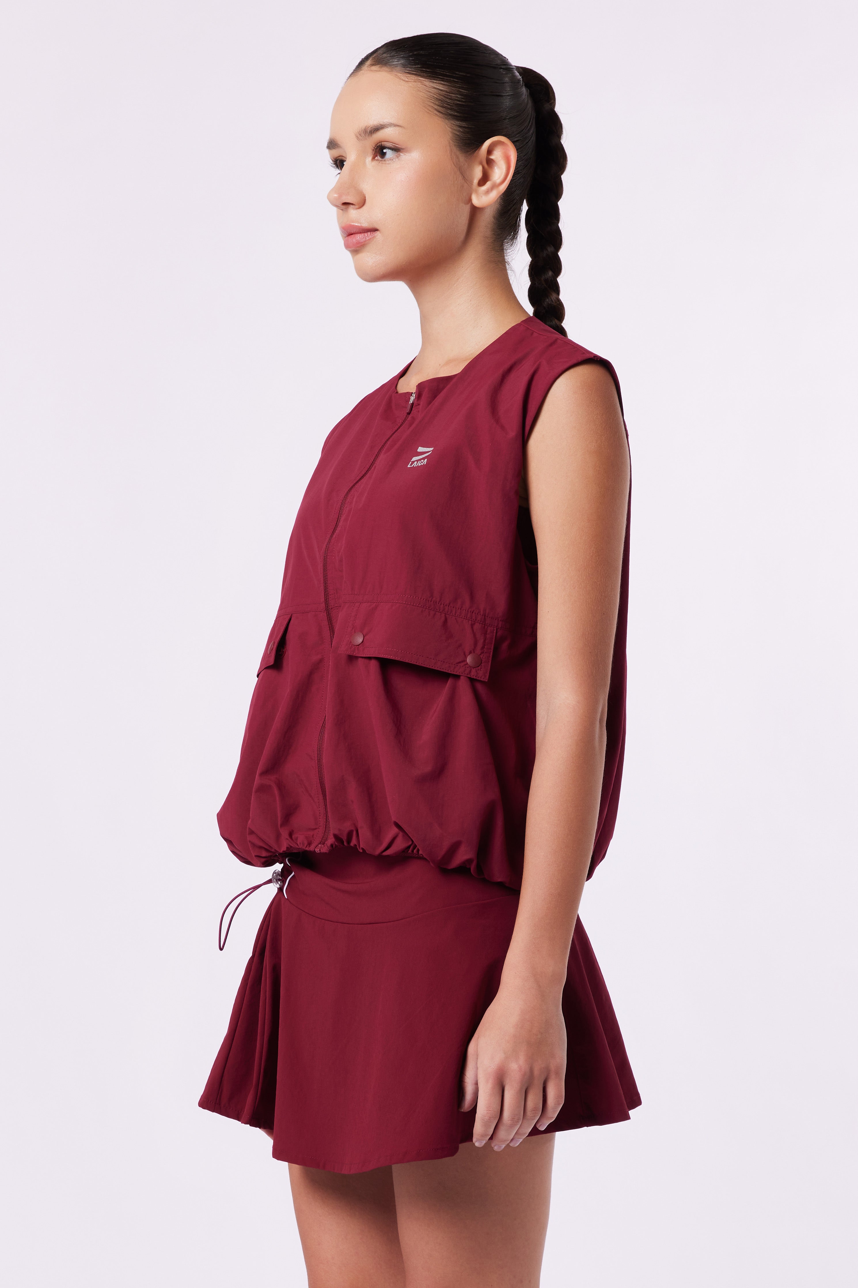 LAICA RUCHED VEST - WINE