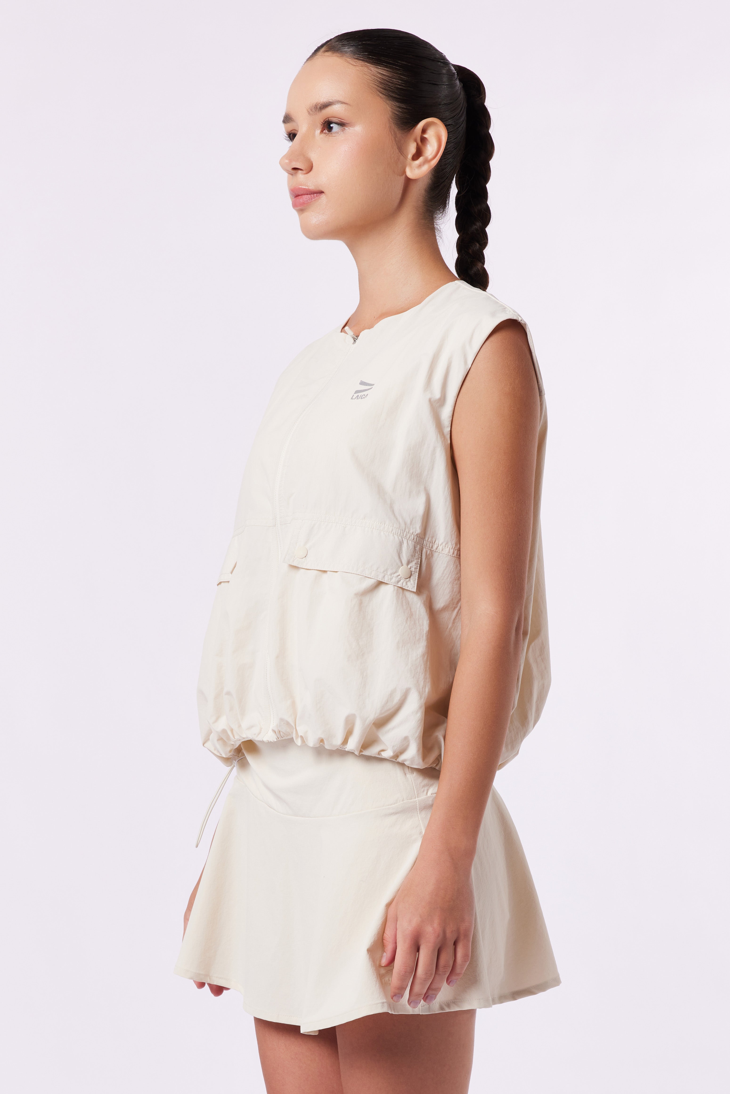 LAICA RUCHED VEST - IVORY