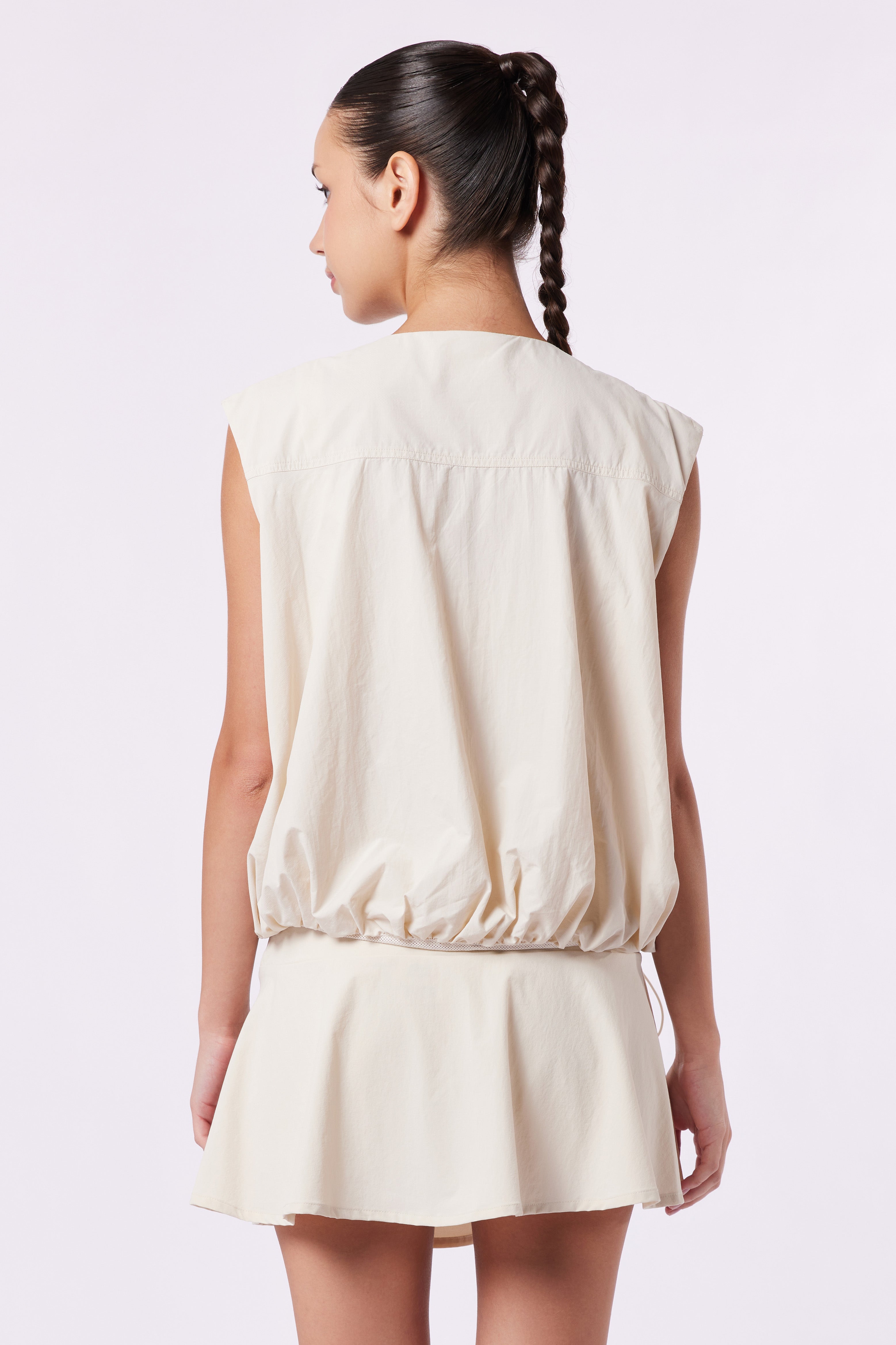 LAICA RUCHED VEST - IVORY