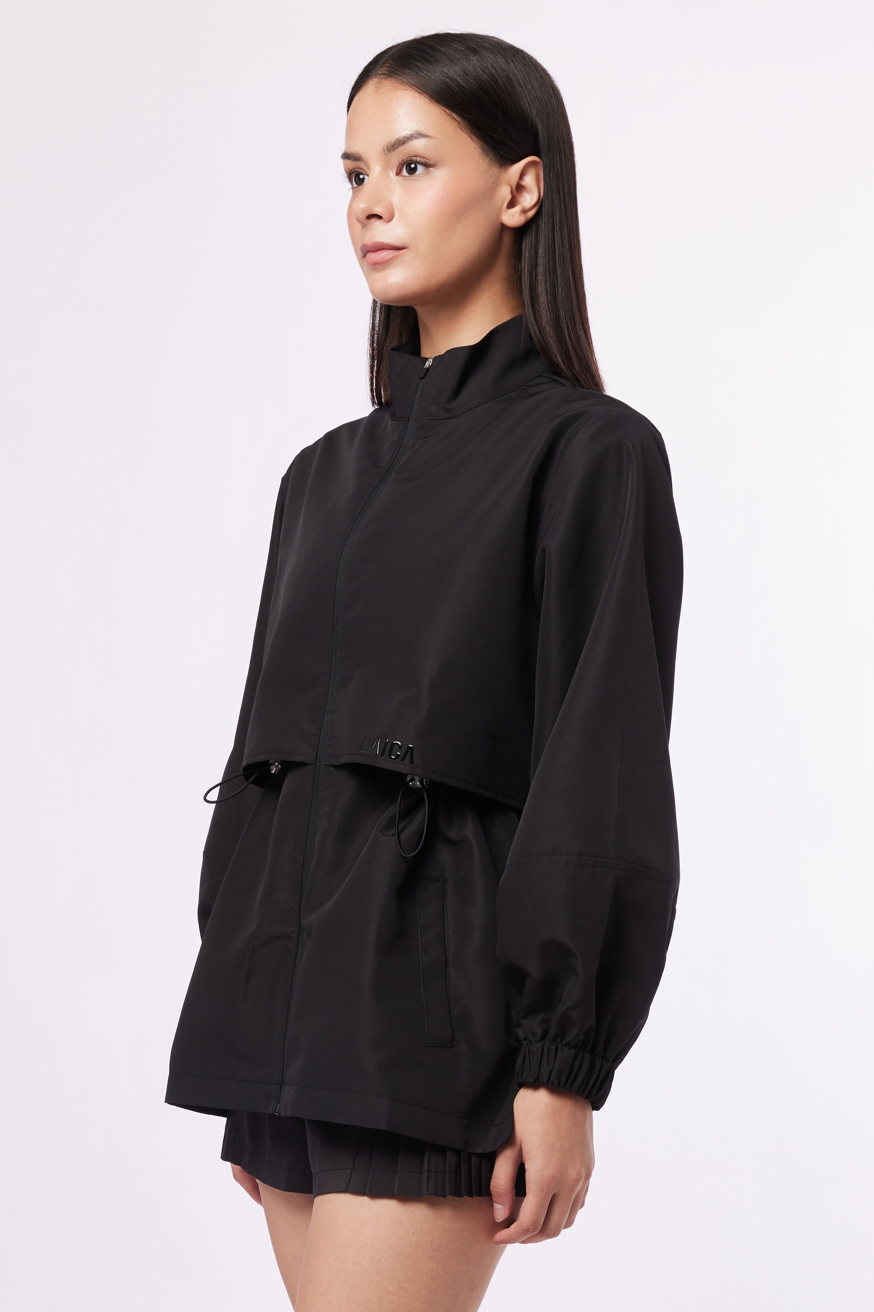 LAICA RUCHED ZIP JACKET - ONYX