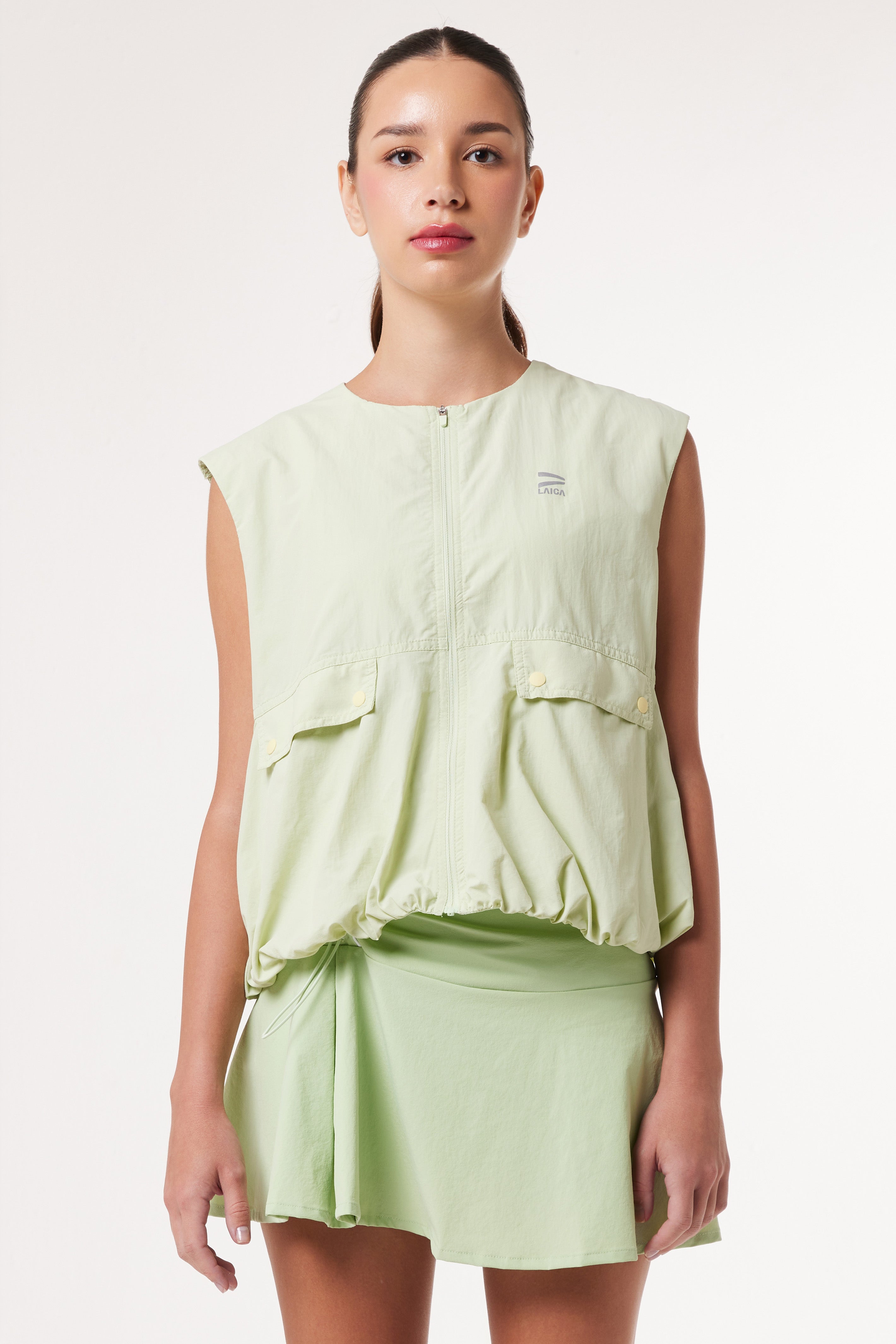 LAICA RUCHED VEST - LIME