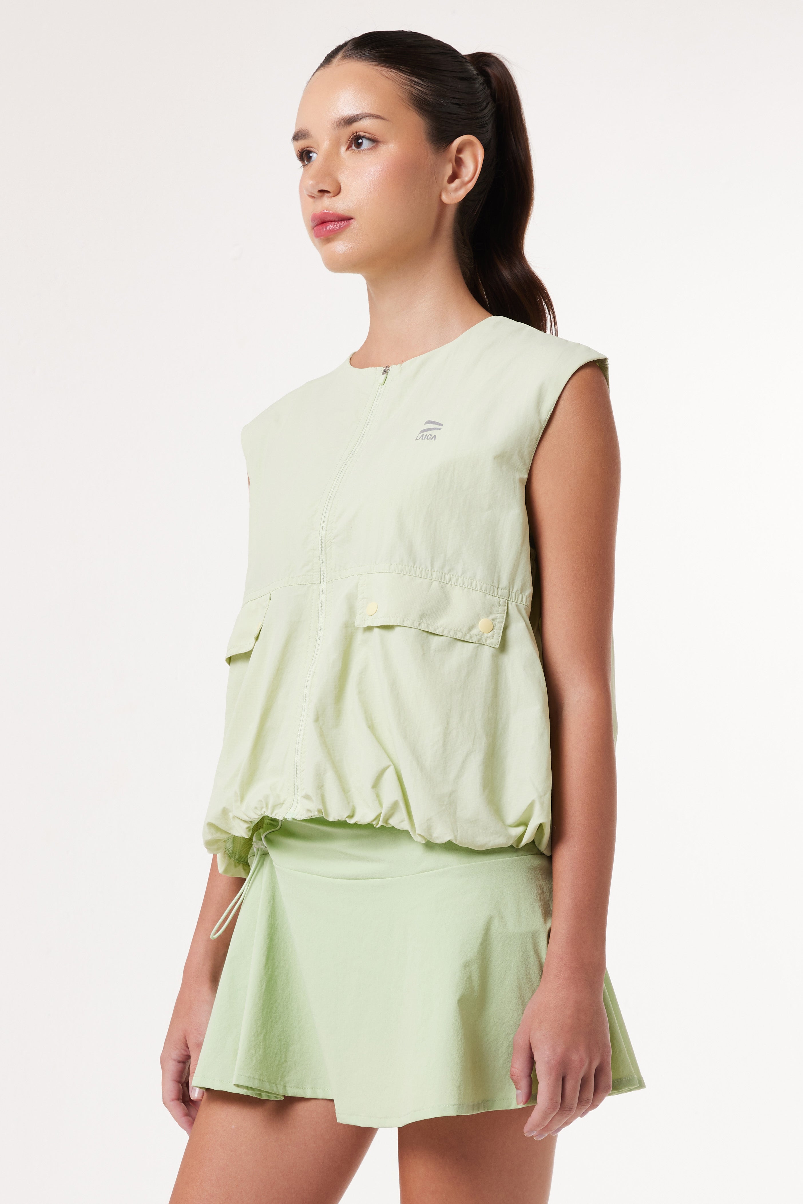 LAICA RUCHED VEST - LIME