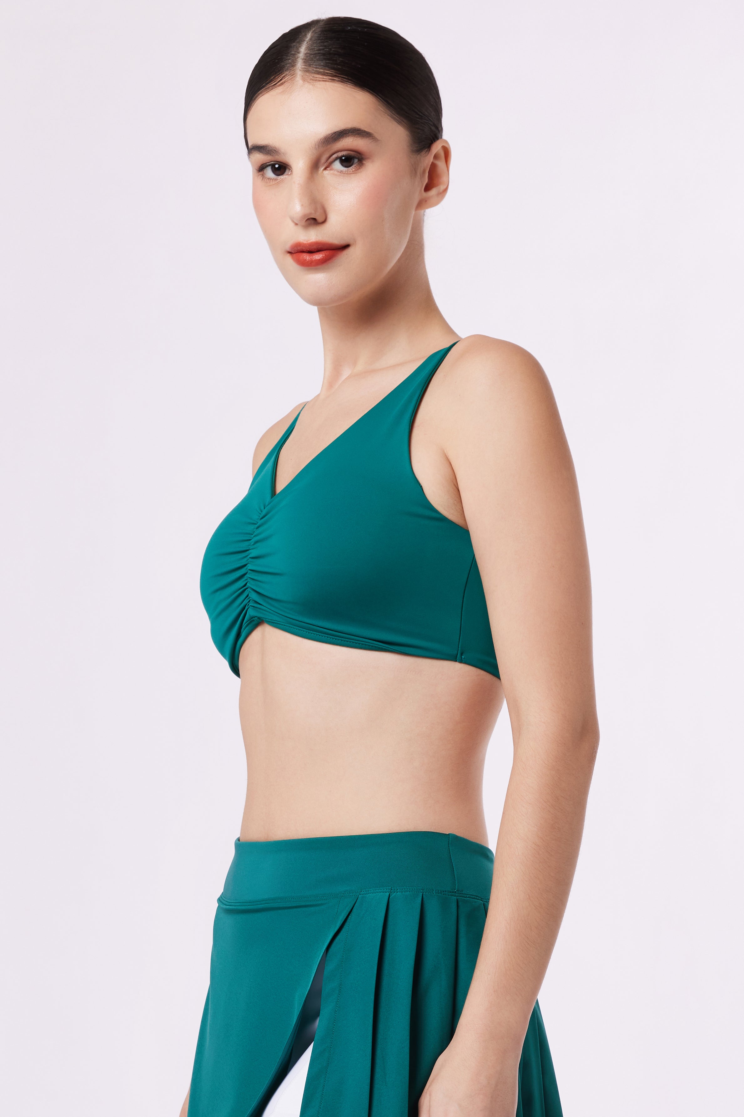 LAICA RUCHED BRA - DARK GREEN
