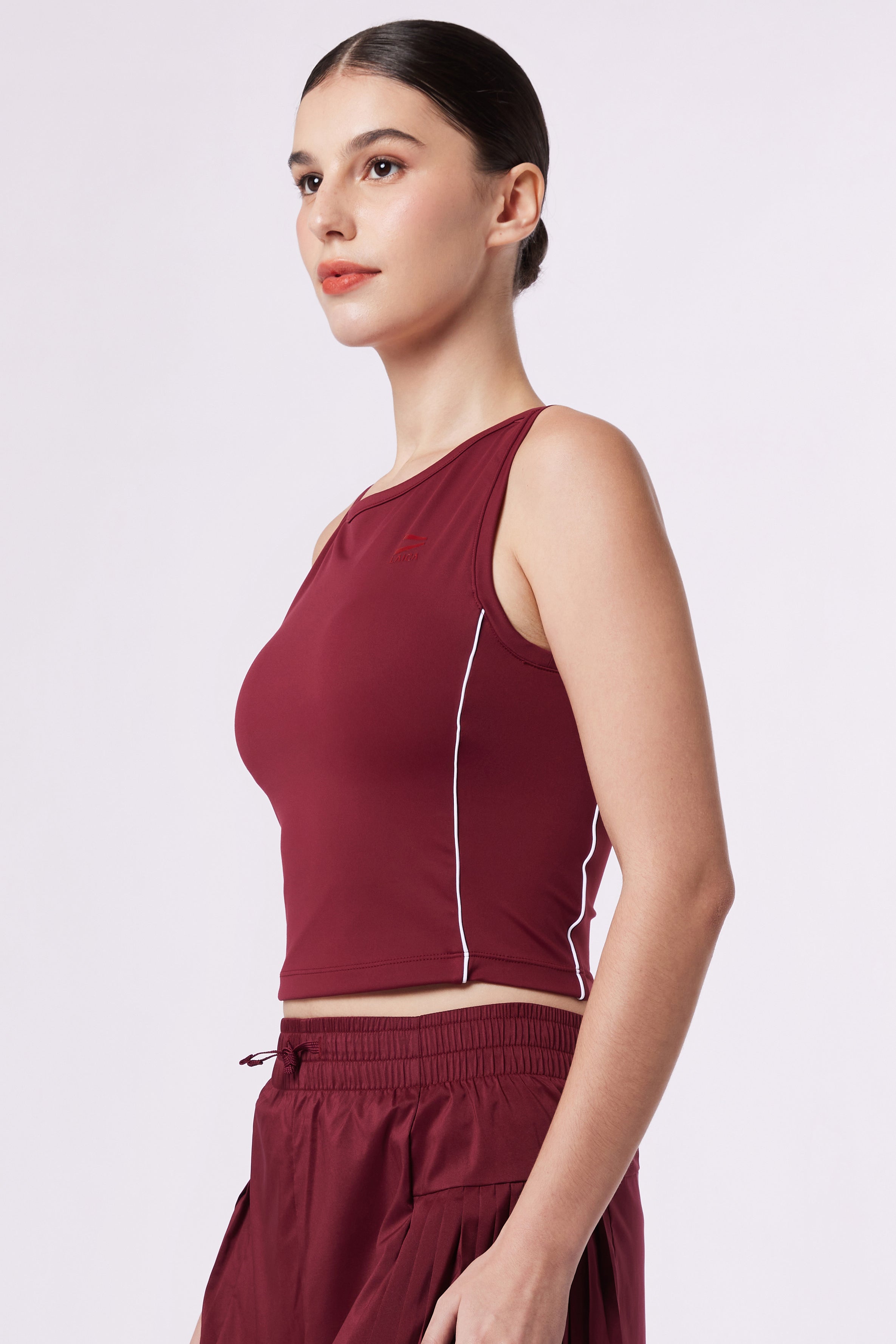 LAICA RUCHED SLEEVELESS TEE - WINE