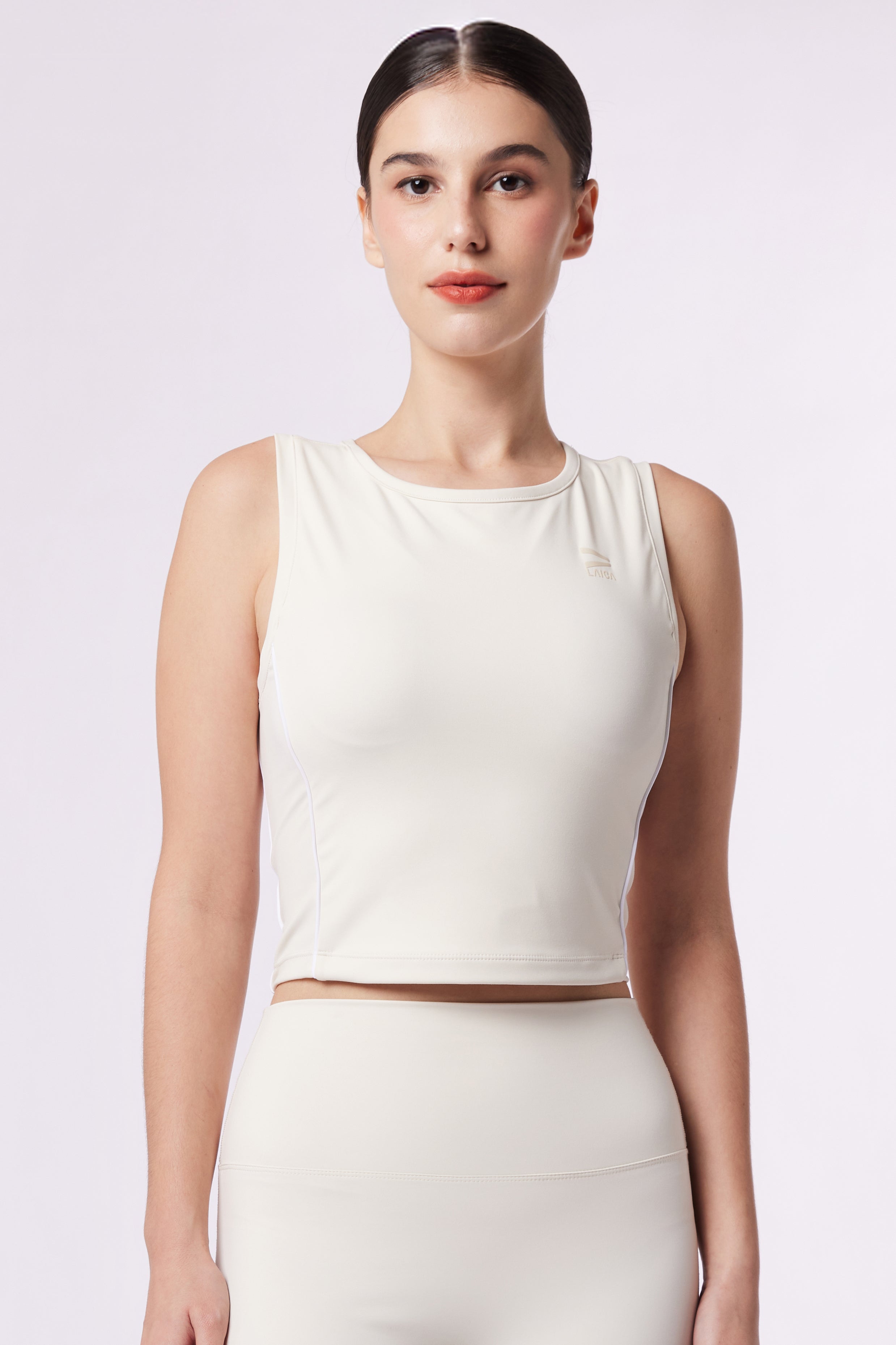 LAICA RUCHED SLEEVELESS TEE - IVORY