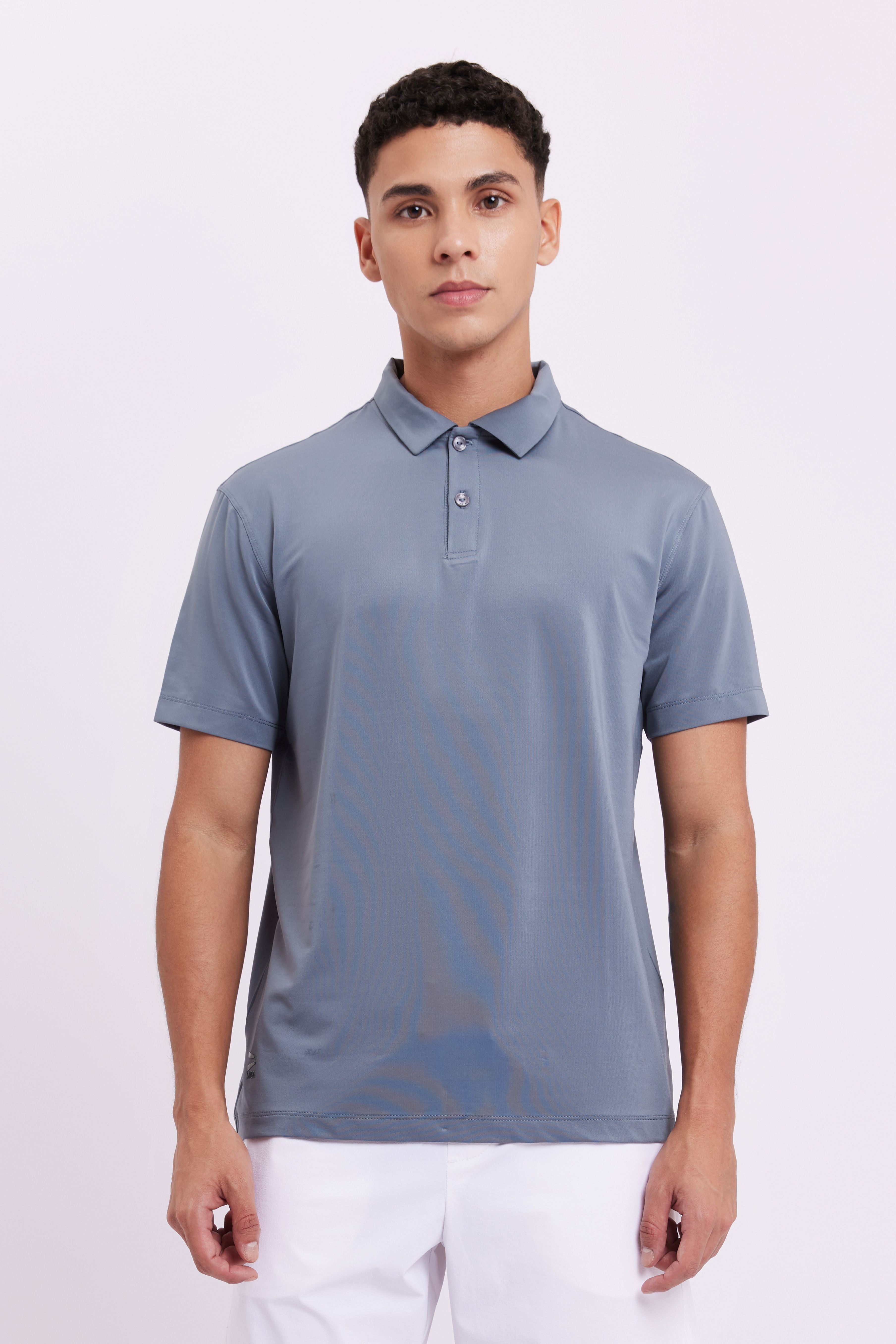 LAICA MEN TENNIS POLO - STEEL BLUE