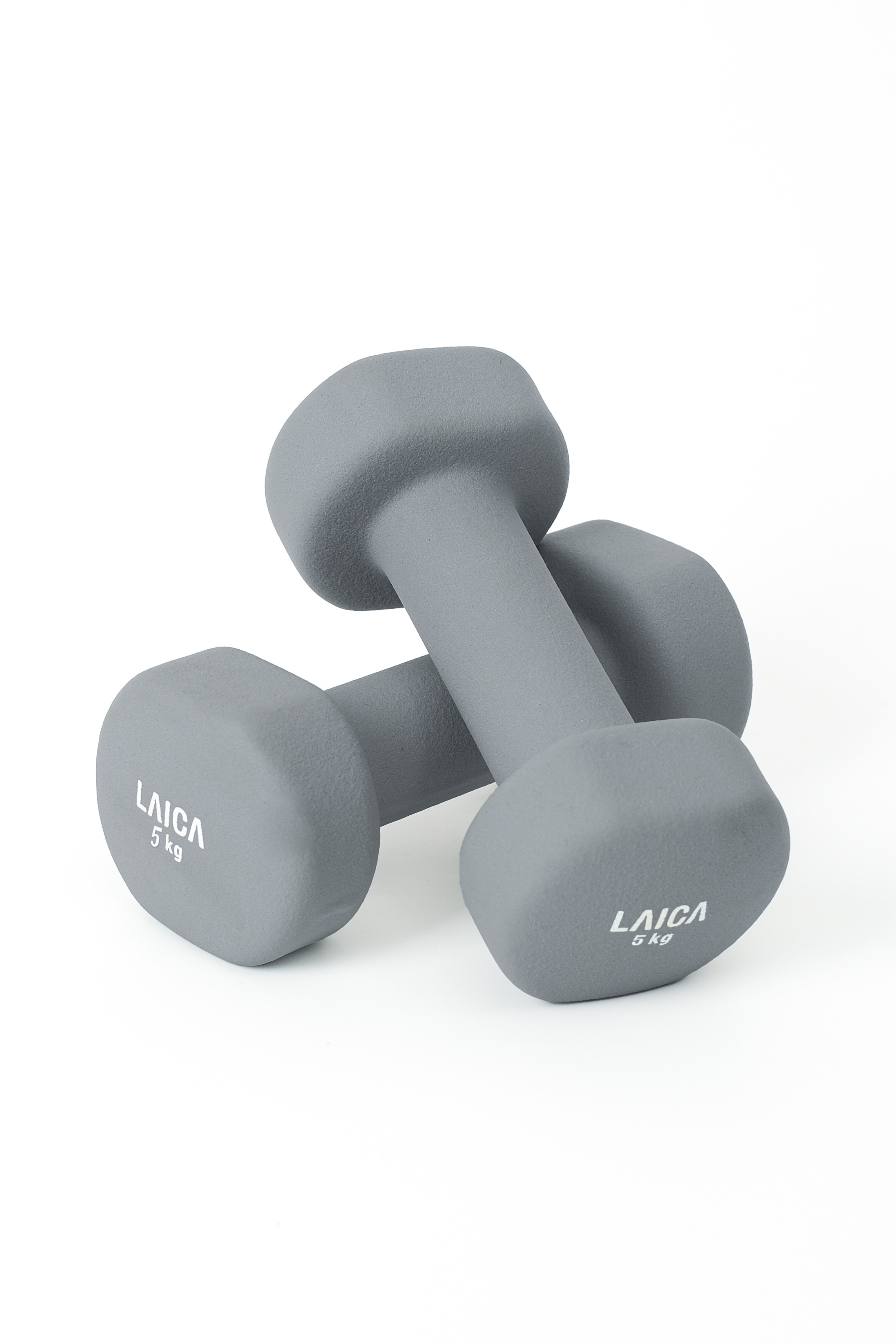 LAICA Non-Slip Dumbbell 5KG - Light Grey