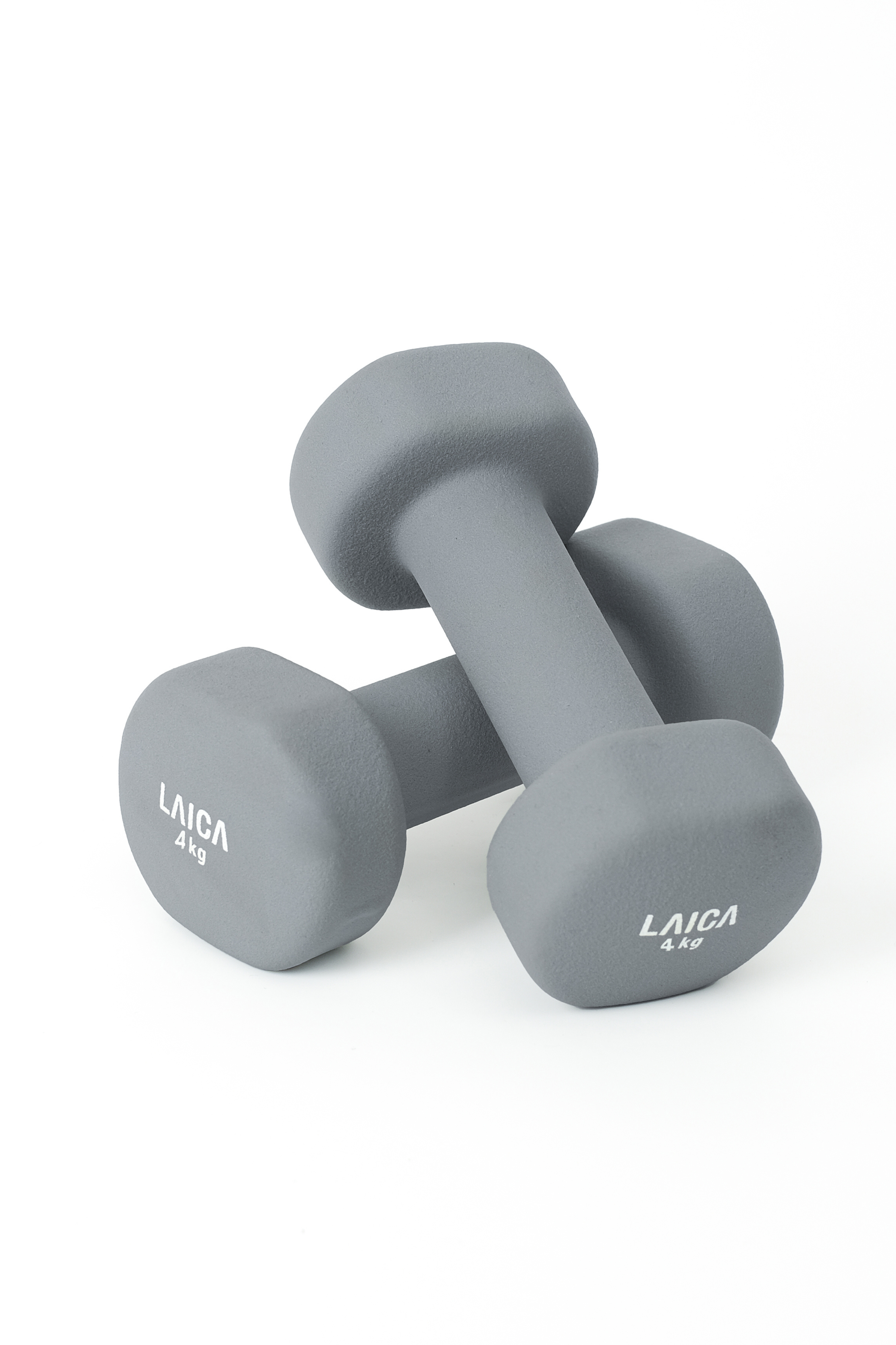 LAICA Non-Slip Dumbbell 4KG - Light Grey