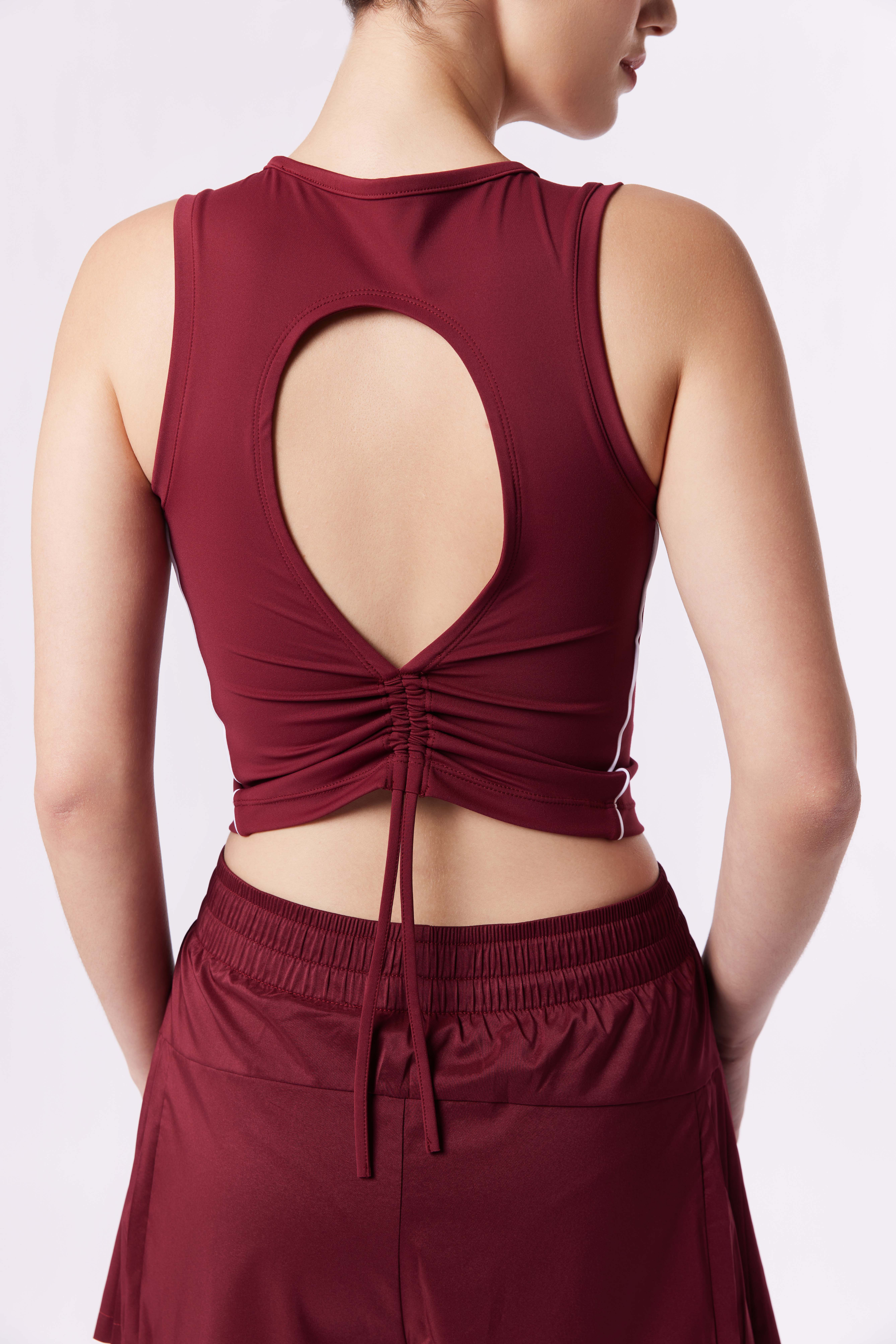 LAICA RUCHED SLEEVELESS TEE - WINE