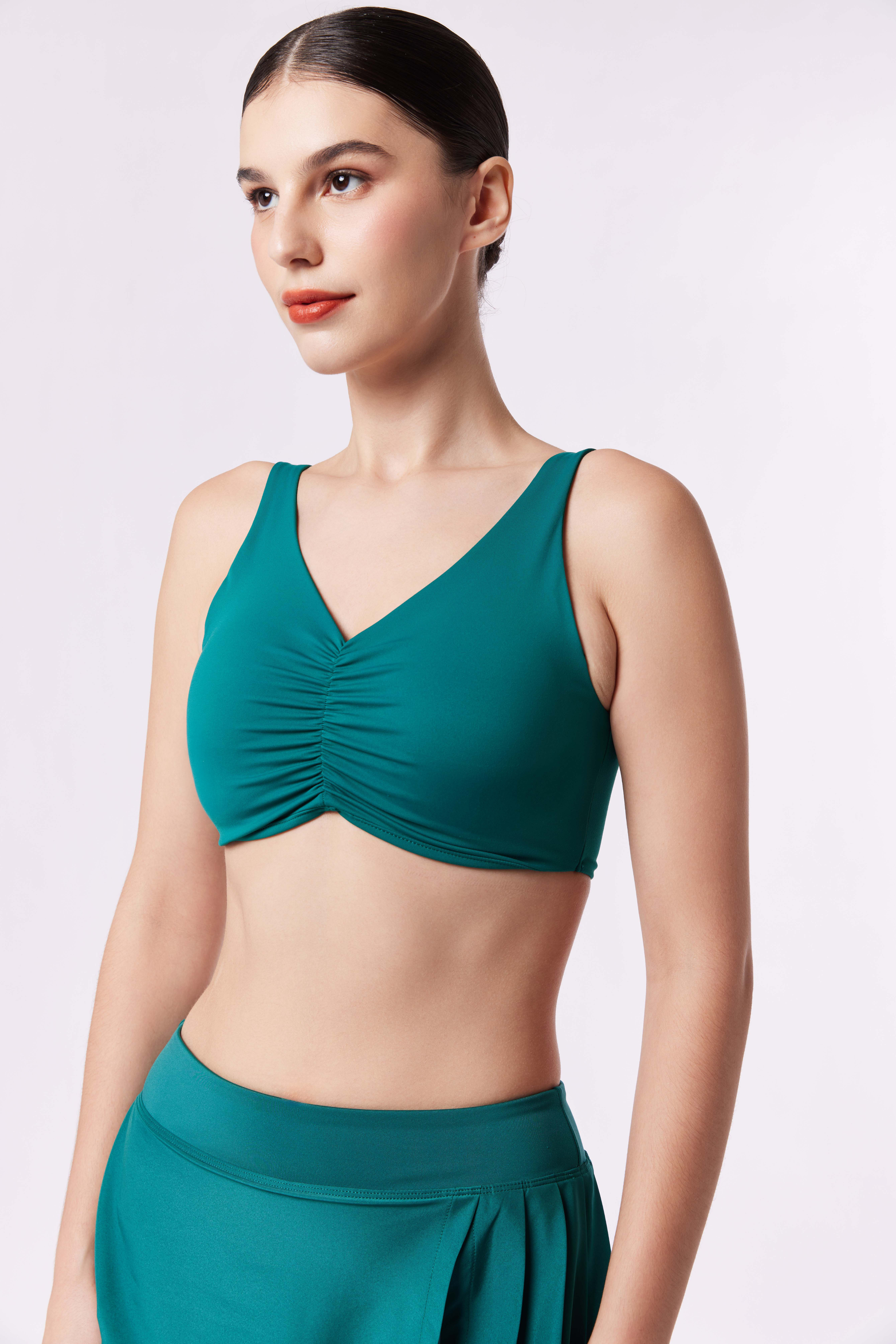 LAICA RUCHED BRA - DARK GREEN