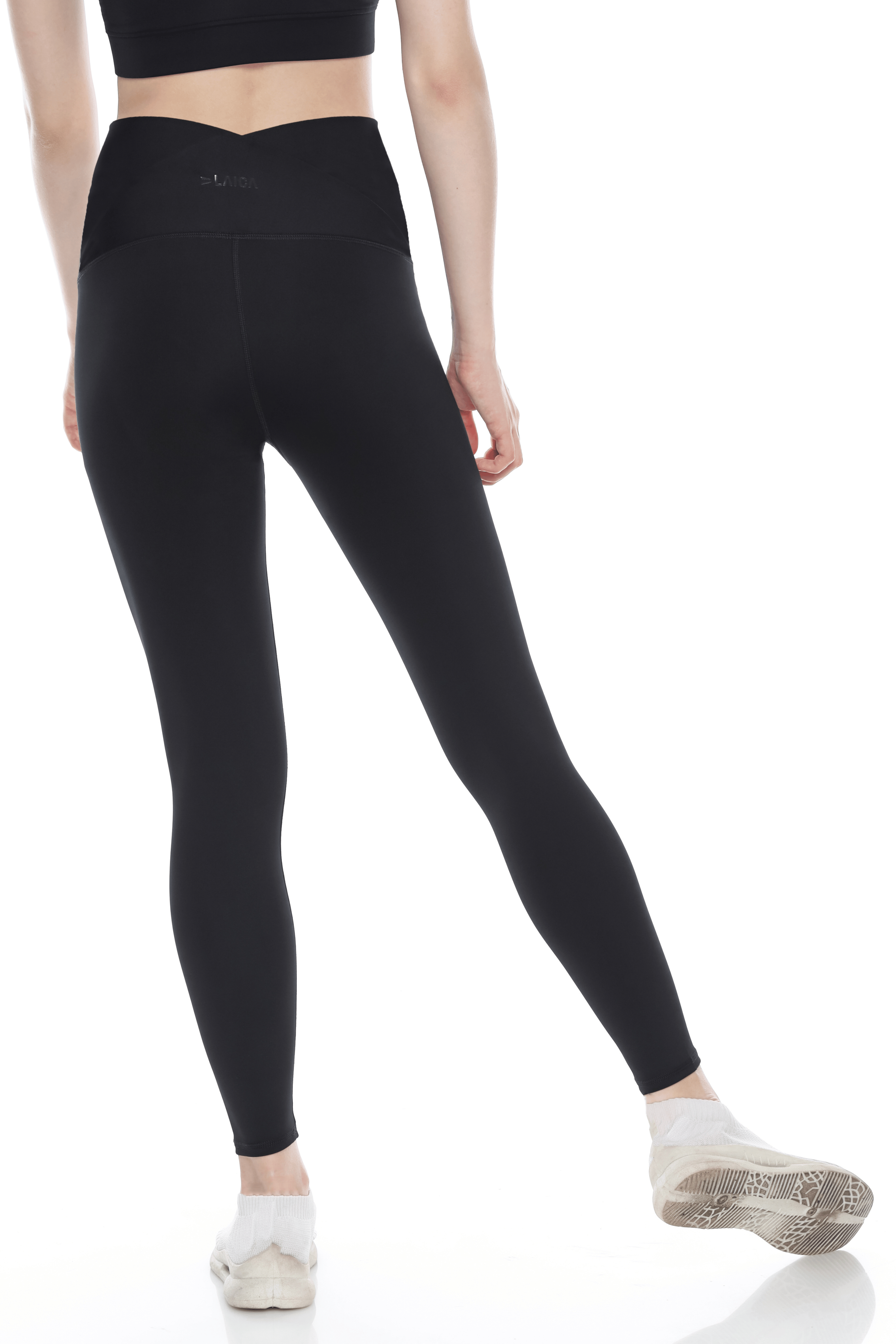 LAICA x Tiffany HIGH WAIST CROSSOVER LEGGINGS - BLACK