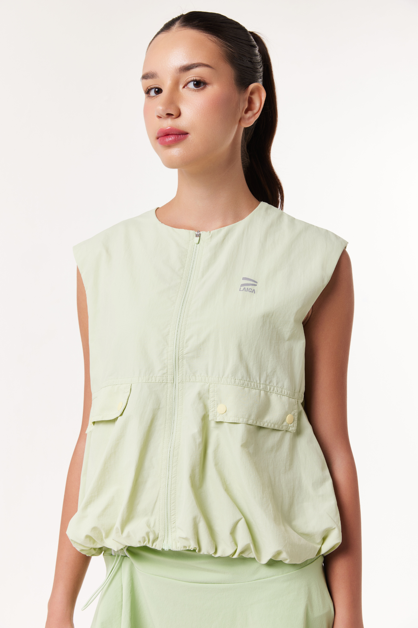 LAICA RUCHED VEST - LIME