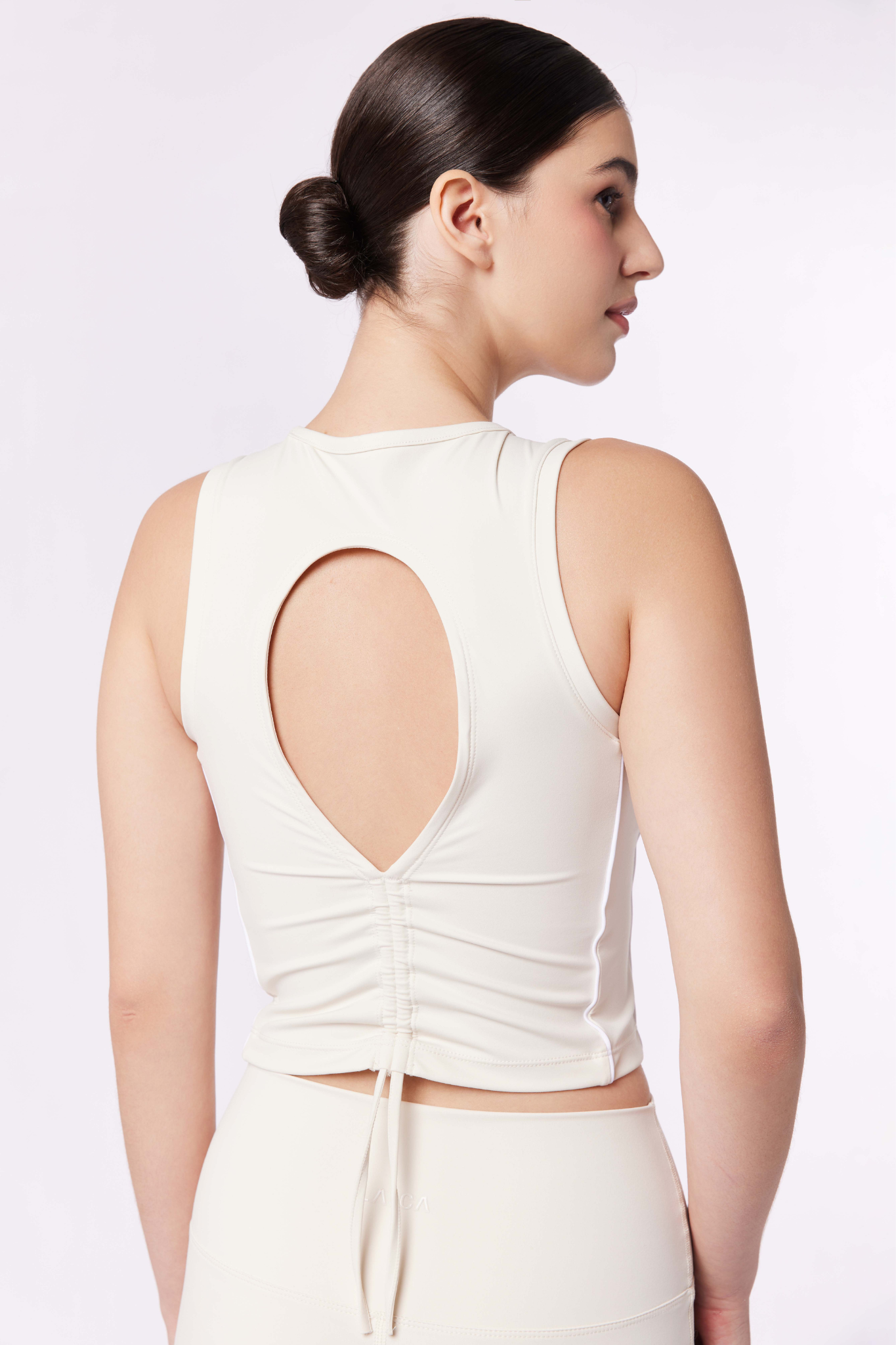 LAICA RUCHED SLEEVELESS TEE - IVORY