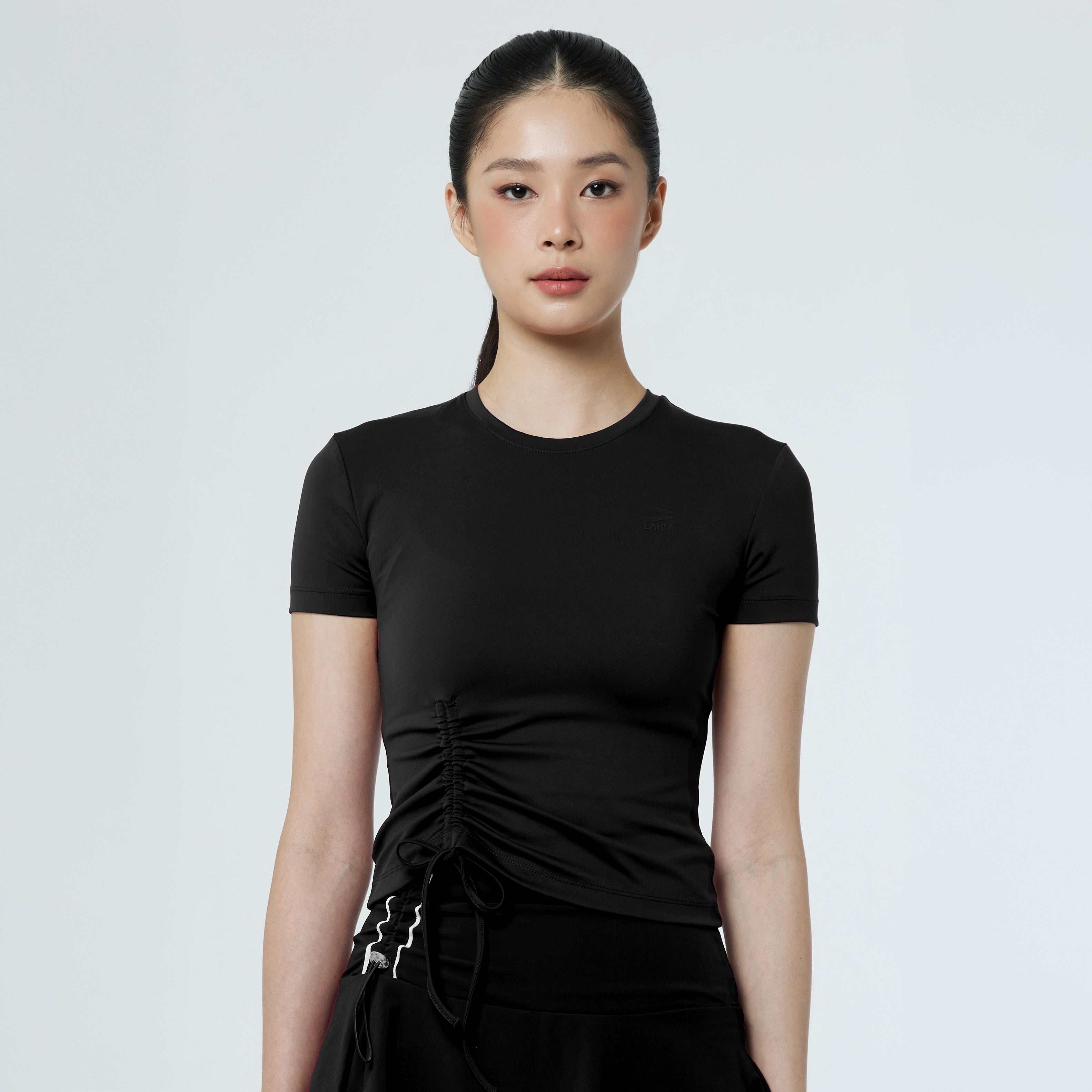 LAICA RUCHED TEE - ONYX