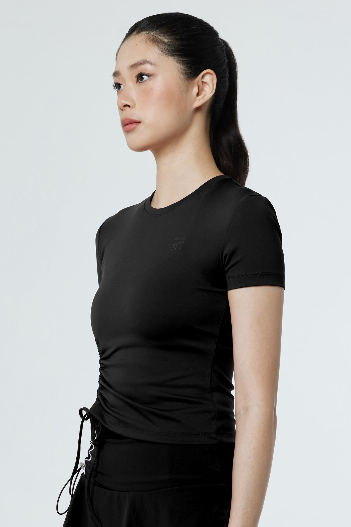 LAICA RUCHED TEE - ONYX