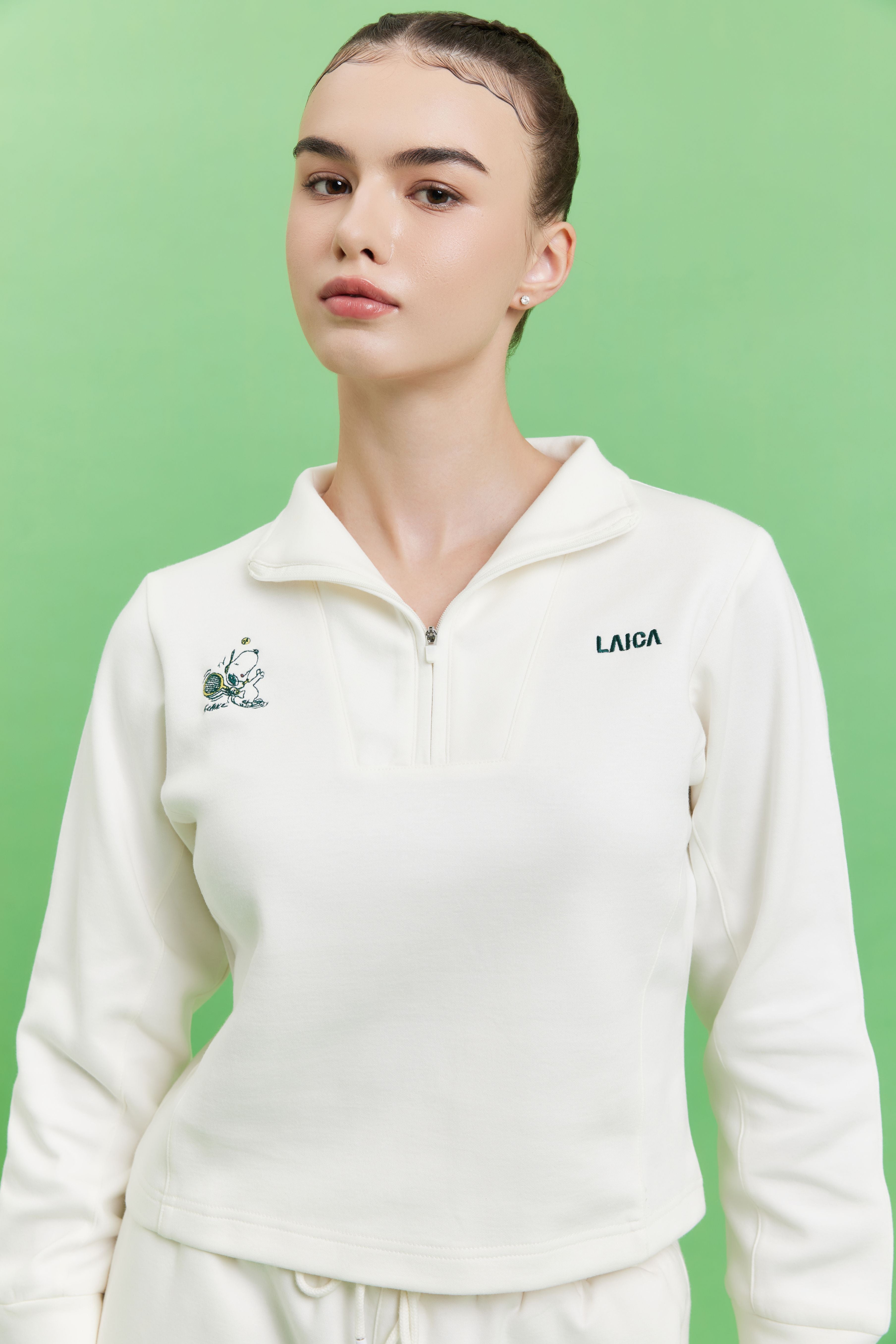 LAICA X PEANUTS WOMENS Half-Zip SWEATSHIRT - BETON