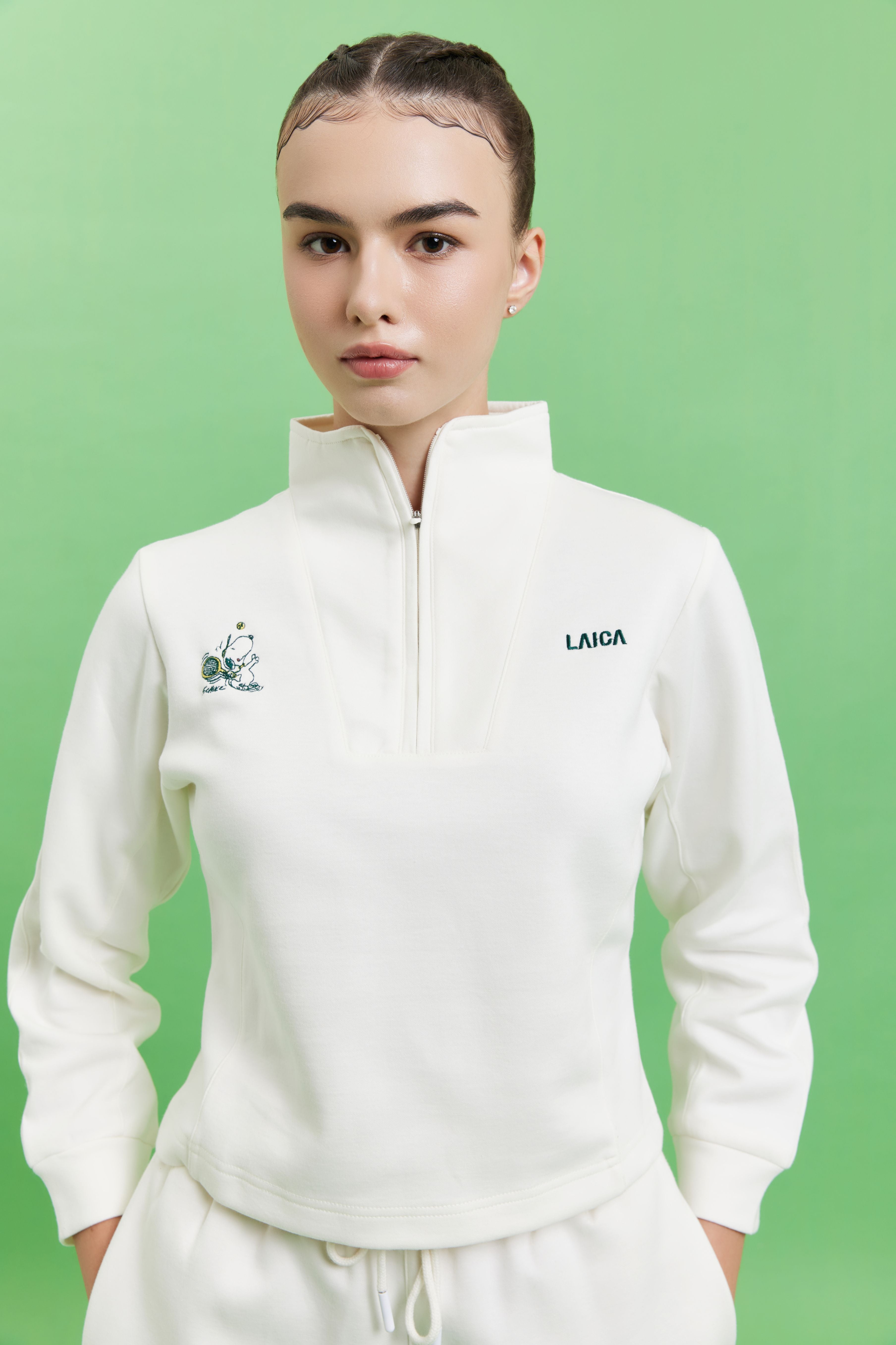 LAICA X PEANUTS WOMENS Half-Zip SWEATSHIRT - BETON