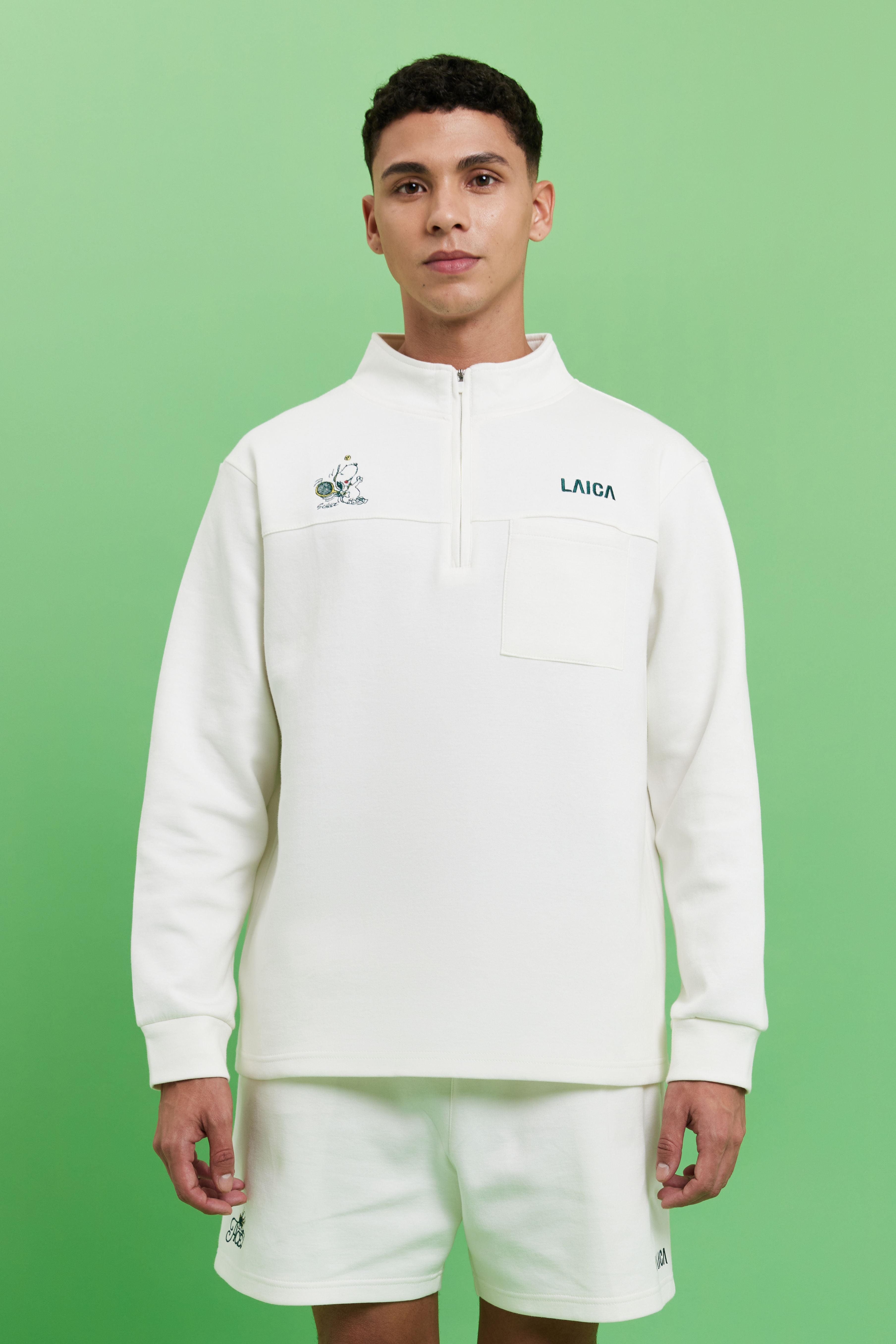 LAICA X PEANUTS MENS Half-Zip SWEATSHIRT - BETON