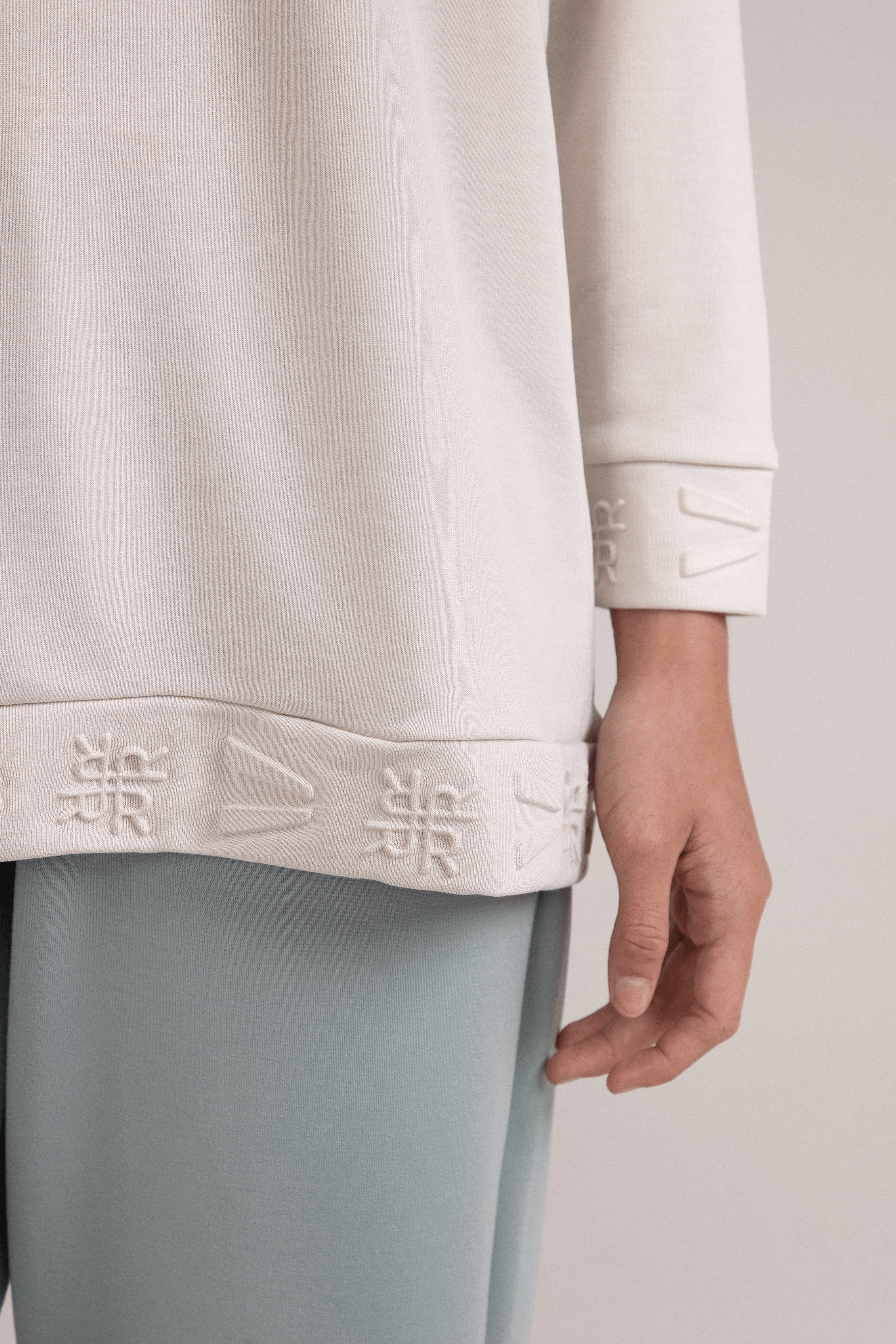LAICA x RiaMiranda Embossed Sweater - Nude Cream